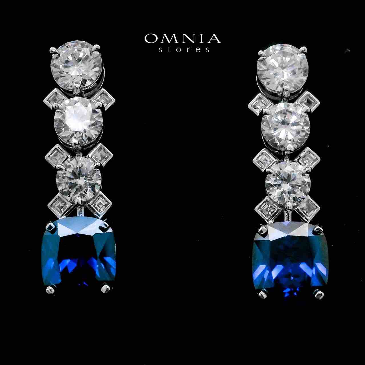 Tahila Blue Earrings In 925 Silver High Quality Simulated Diamonds - OMNIASTORES UAE