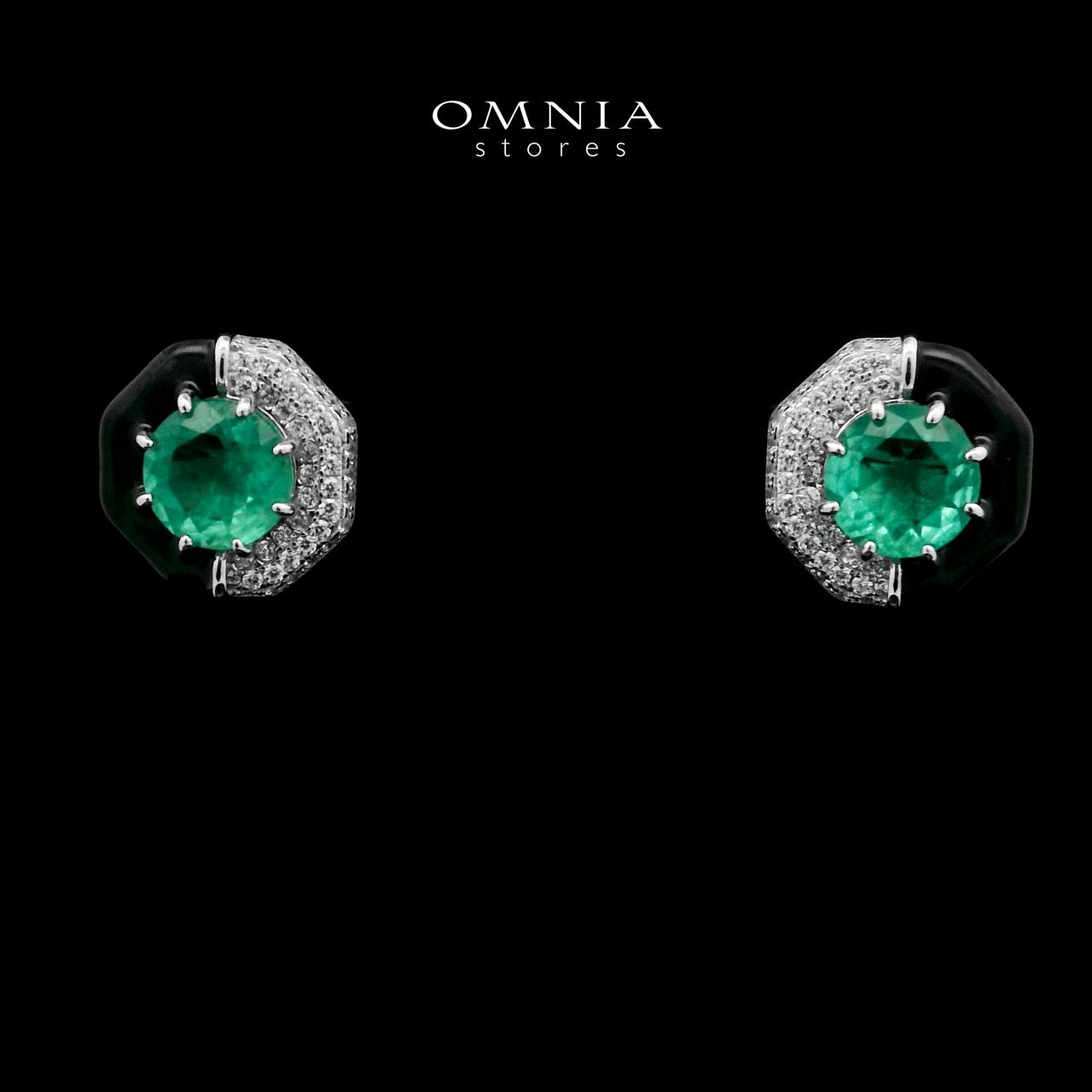 Solene Turqouise Stud Earrings In 925 Silver High Quality Simulated Diamonds