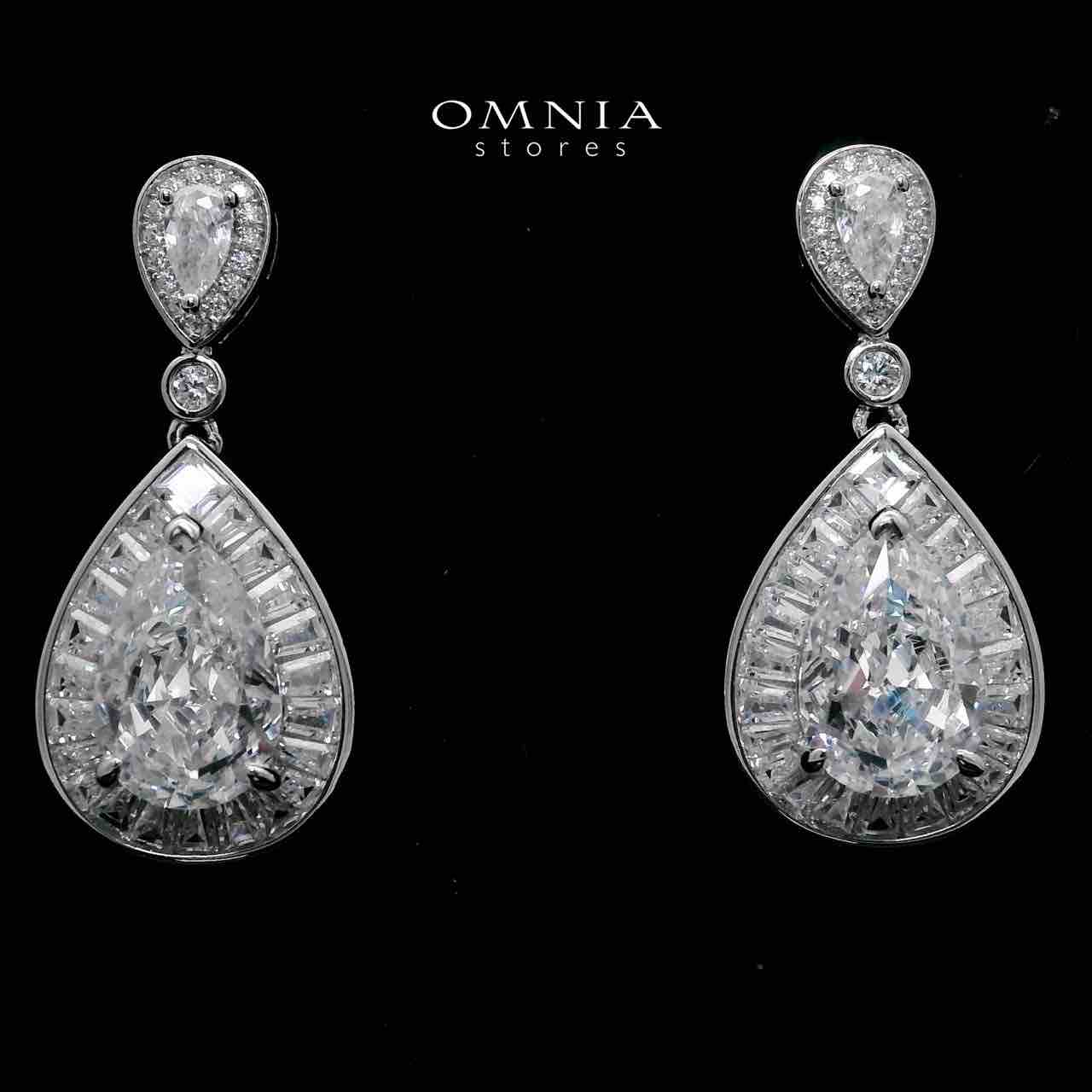 Asma Drop Earrings in 925 Silver High Quality Simulated Diamonds