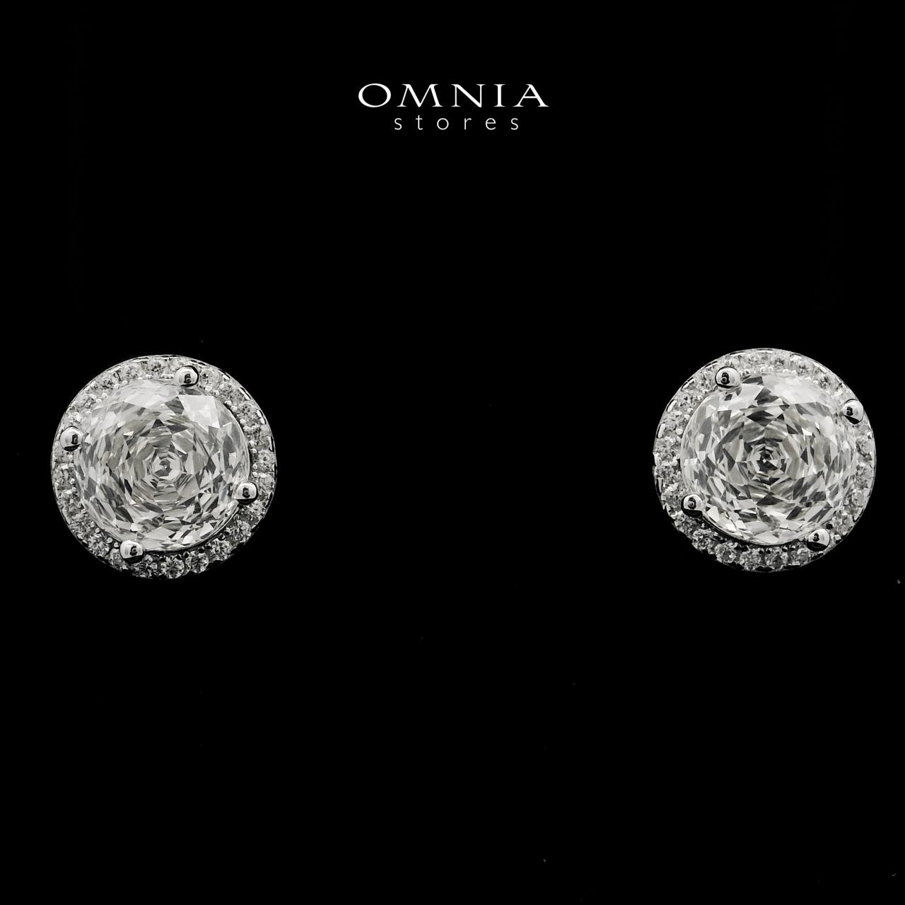 Vayla White Stud Earrings In 925 Silver High Quality Simulated Diamonds - OMNIASTORES UAE