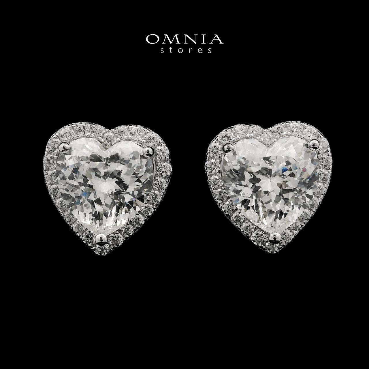 Samiha White Heart Earrings In 925 Silver High Quality Simulated Diamonds - OMNIASTORES UAE