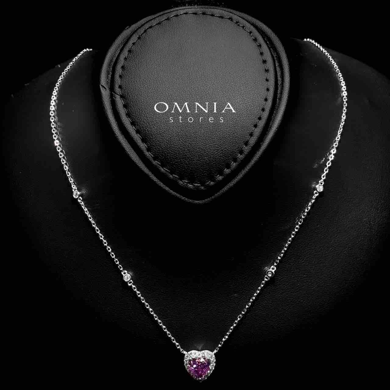 Samiha Purple Heart Necklace In 925 Silver High Quality Simulated Diamonds - OMNIASTORES UAE
