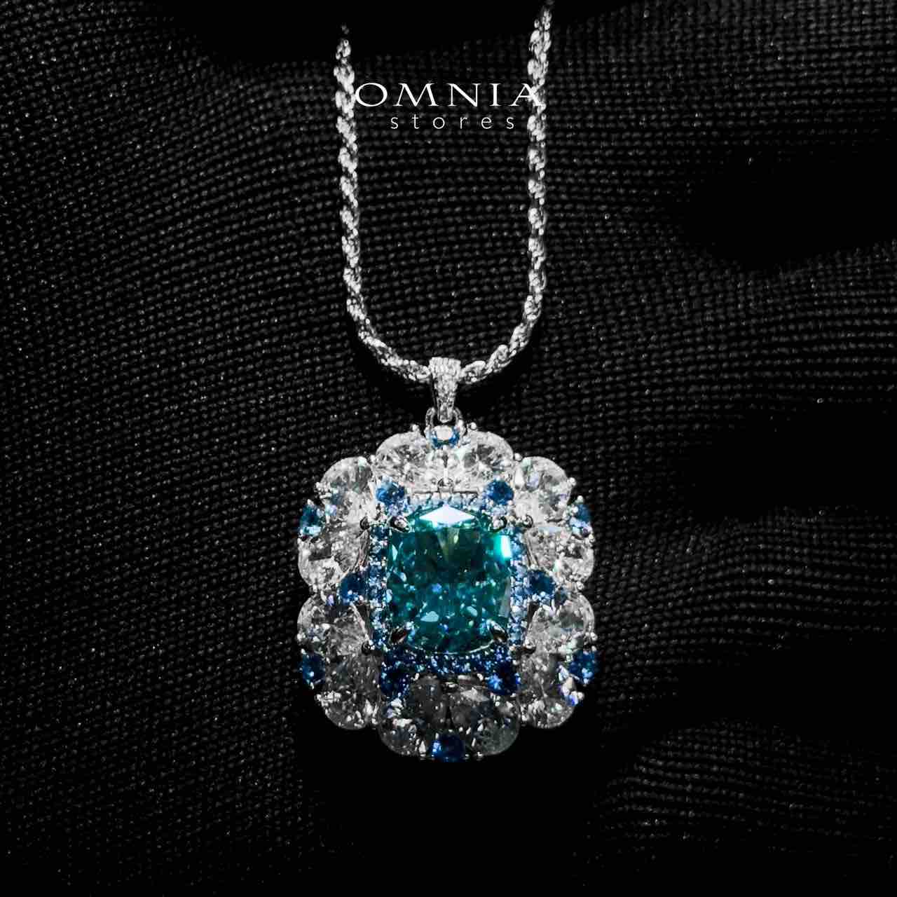 Doha Divine Floral Blue Necklace in 925 Silver with High-Quality Simulated Diamonds - OMNIASTORES UAE