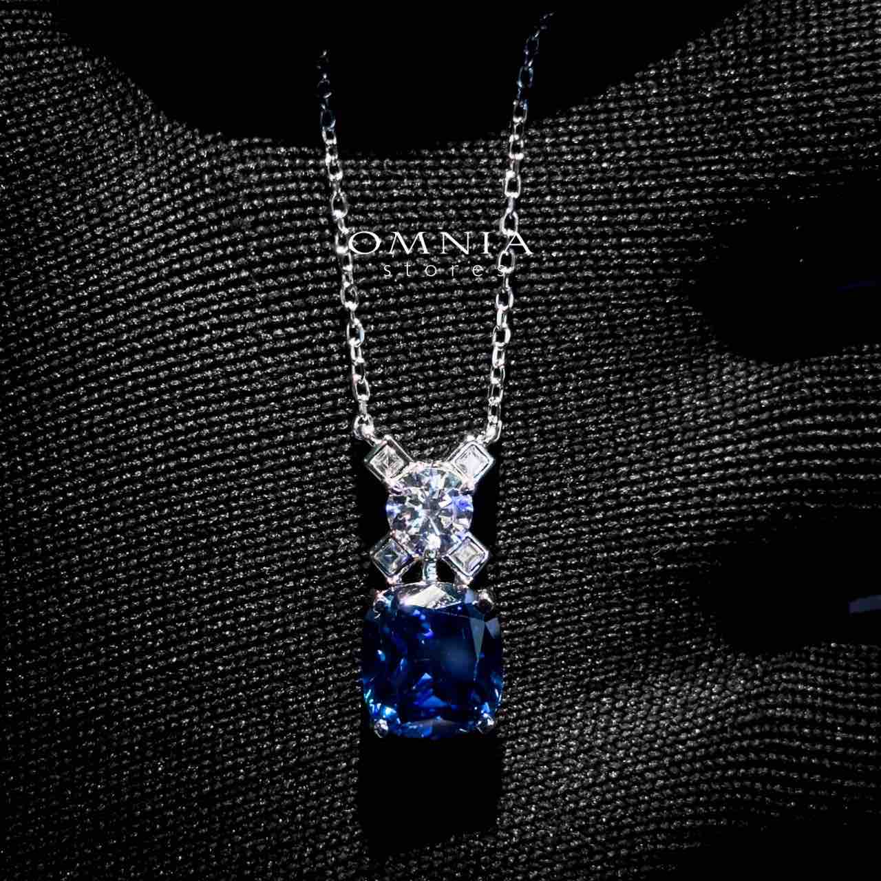 Tahila Blue Necklace In 925 Silver High Quality Simulated Diamonds - OMNIASTORES UAE