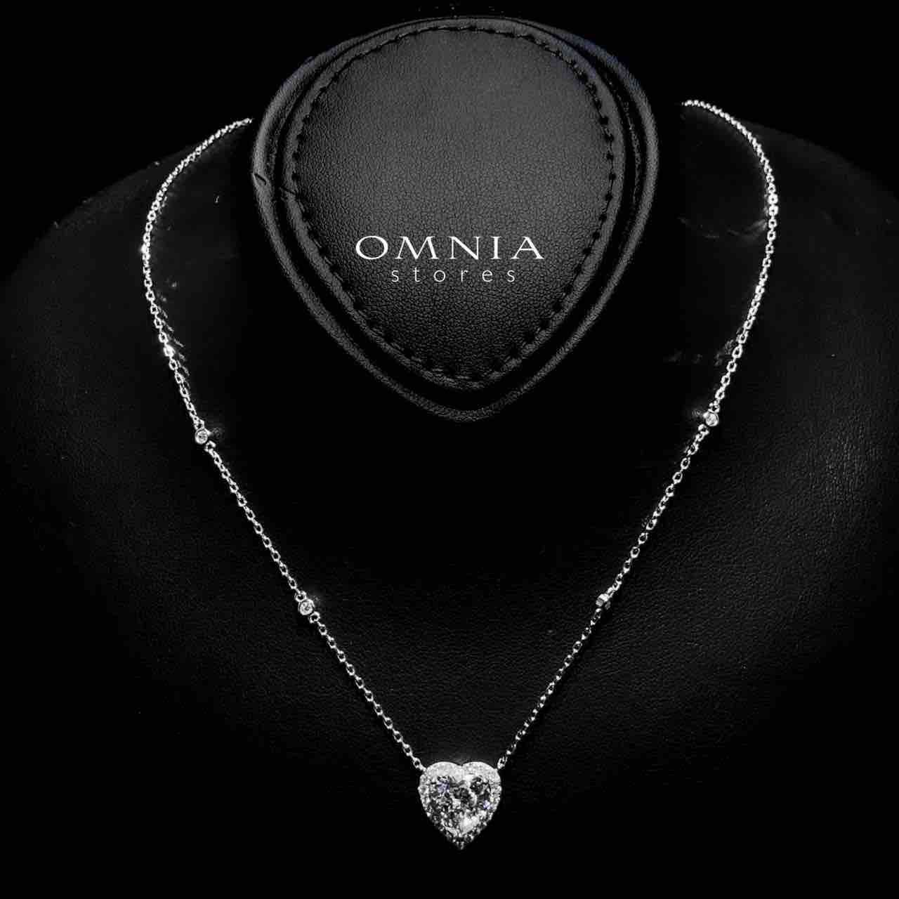 Samiha White Heart Necklace In 925 Silver High Quality Simulated Diamonds - OMNIASTORES UAE
