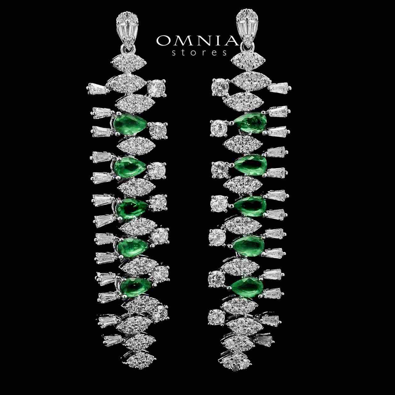Omnia Hala Green Bridal Full Set in High Quality Zircon Stone in Rhodium Plated - OMNIASTORES UAE