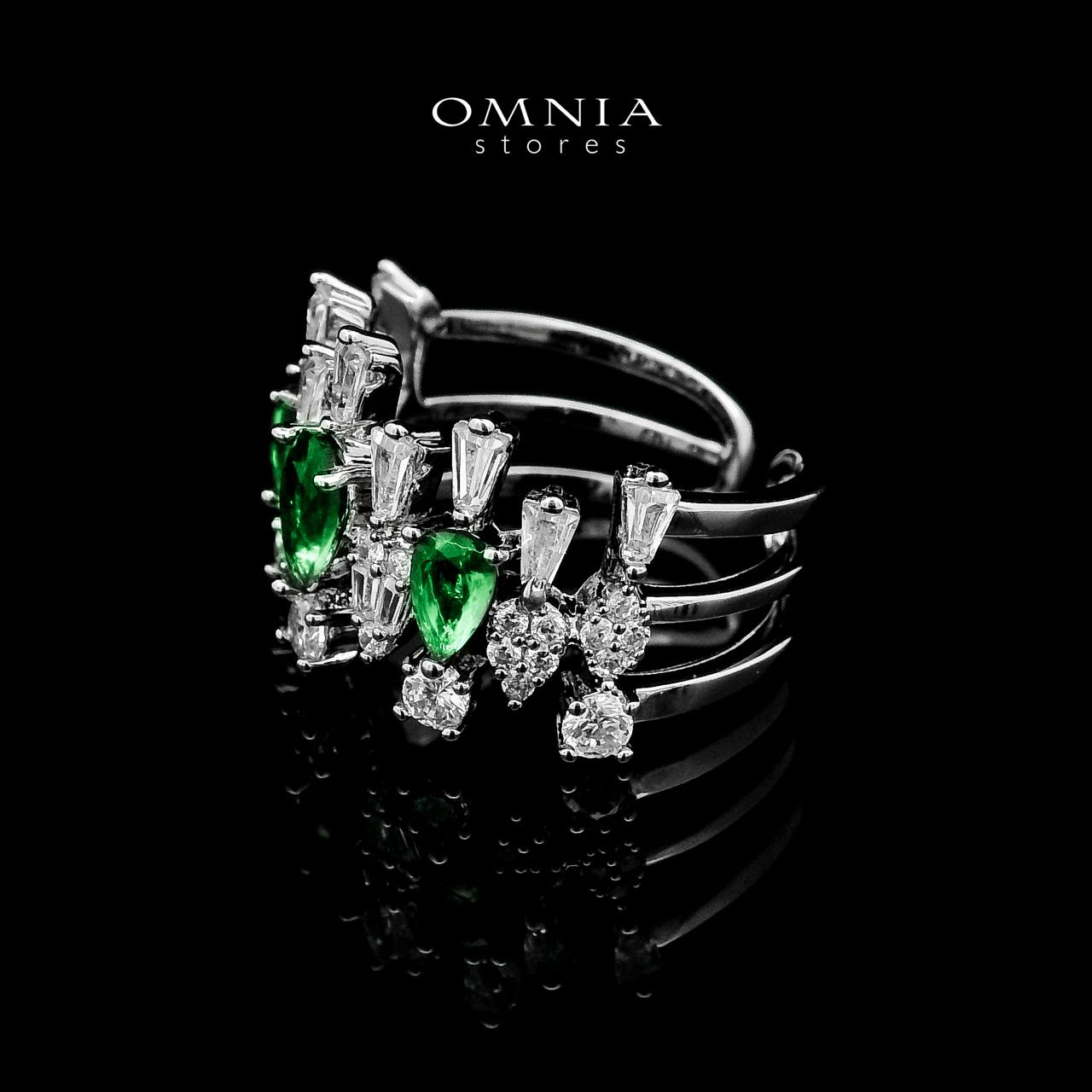 Omnia Hala Green Bridal Full Set in High Quality Zircon Stone in Rhodium Plated - OMNIASTORES UAE