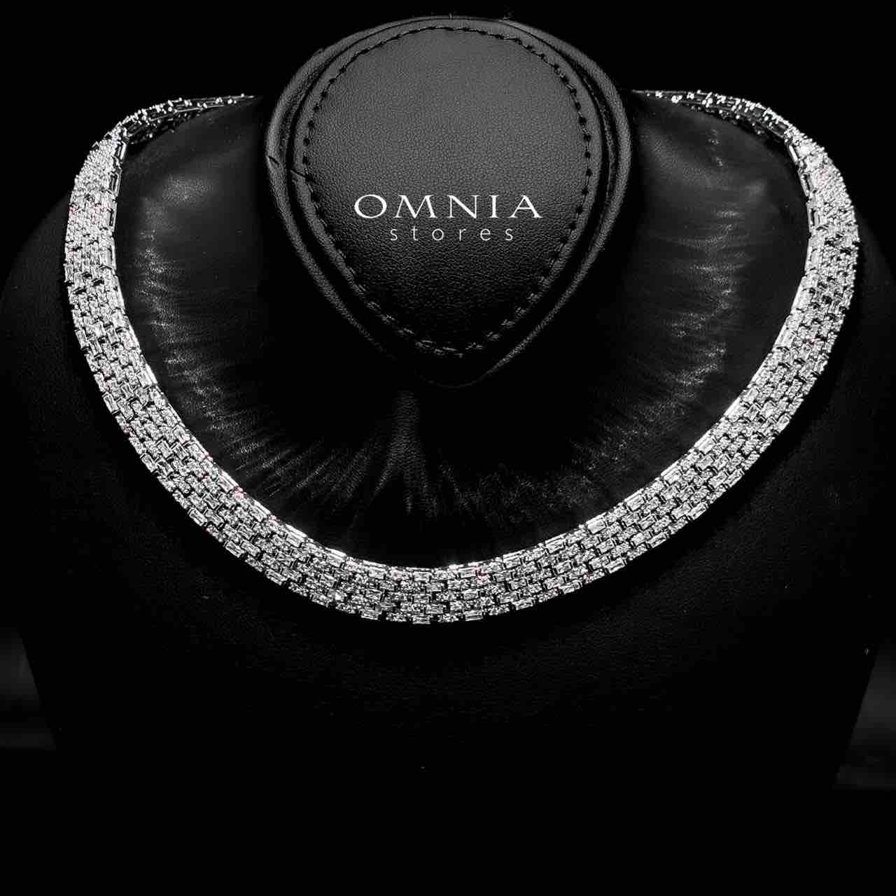 Omnia Zehra White Bridal Full Set in High Quality Zircon Stone in Rhodium Plated - OMNIASTORES UAE