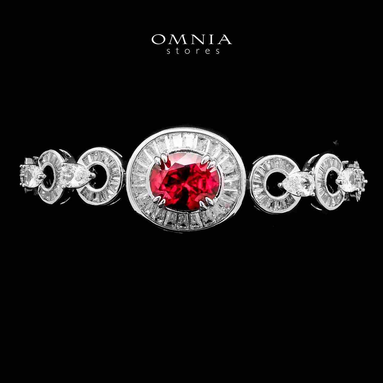 Omnia Hayah Red Bridal Full Set in High Quality Zircon Stone in Rhodium Plated - OMNIASTORES UAE
