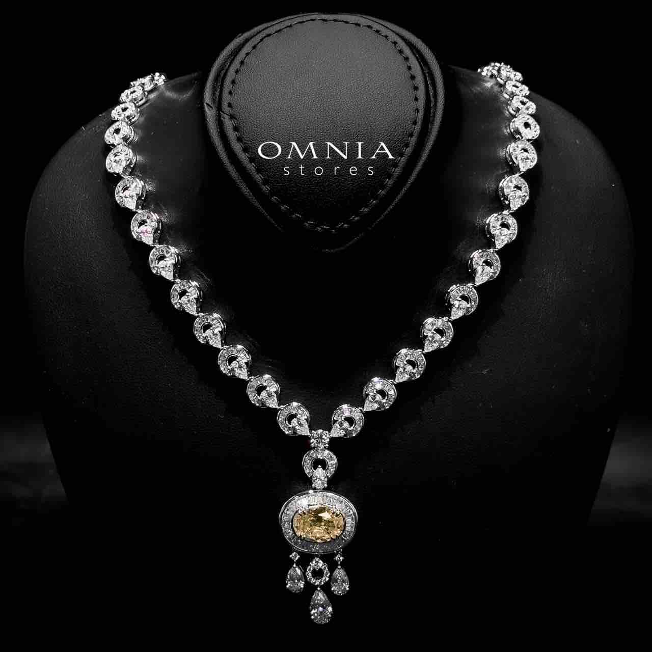 Omnia Hayah Yellow Bridal Full Set in High Quality Zircon Stone in Rhodium Plated - OMNIASTORES UAE