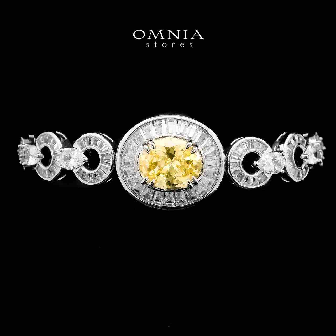 Omnia Hayah Yellow Bridal Full Set in High Quality Zircon Stone in Rhodium Plated - OMNIASTORES UAE