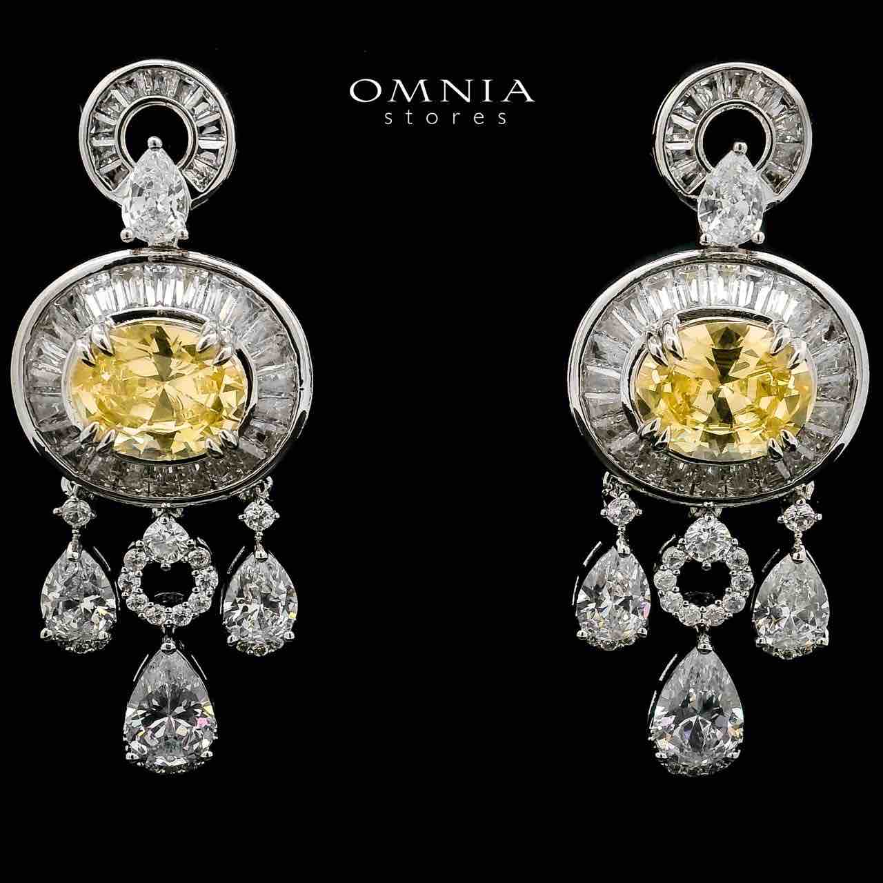 Omnia Hayah Yellow Bridal Full Set in High Quality Zircon Stone in Rhodium Plated - OMNIASTORES UAE