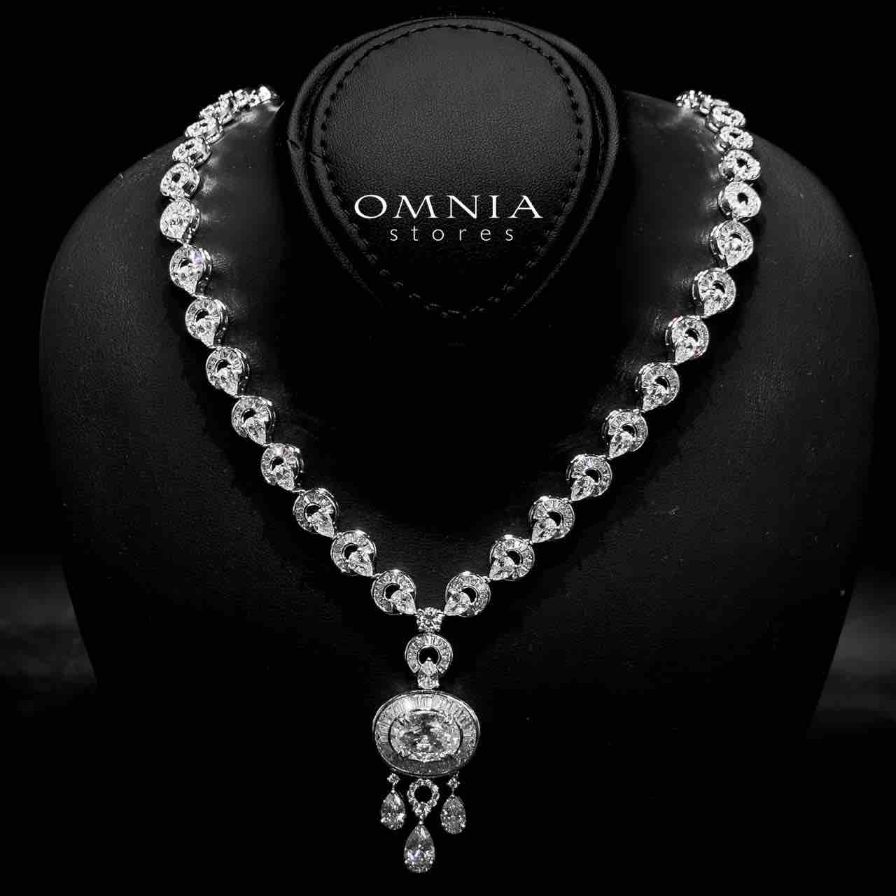 Omnia Hayah White Bridal Full Set in High Quality Zircon Stone in Rhodium Plated - OMNIASTORES UAE