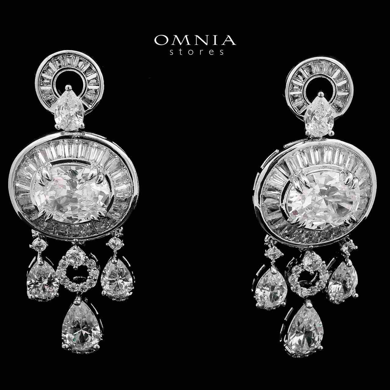 Omnia Hayah White Bridal Full Set in High Quality Zircon Stone in Rhodium Plated - OMNIASTORES UAE