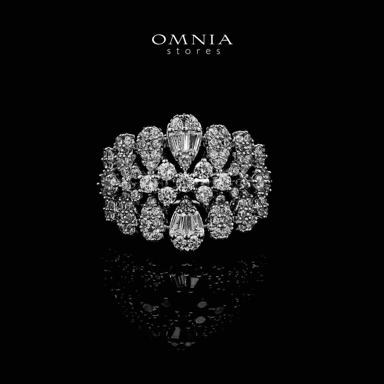 Omnia Behnaz White Bridal Full Set in High Quality Zircon Stone in Rhodium Plated - OMNIASTORES UAE