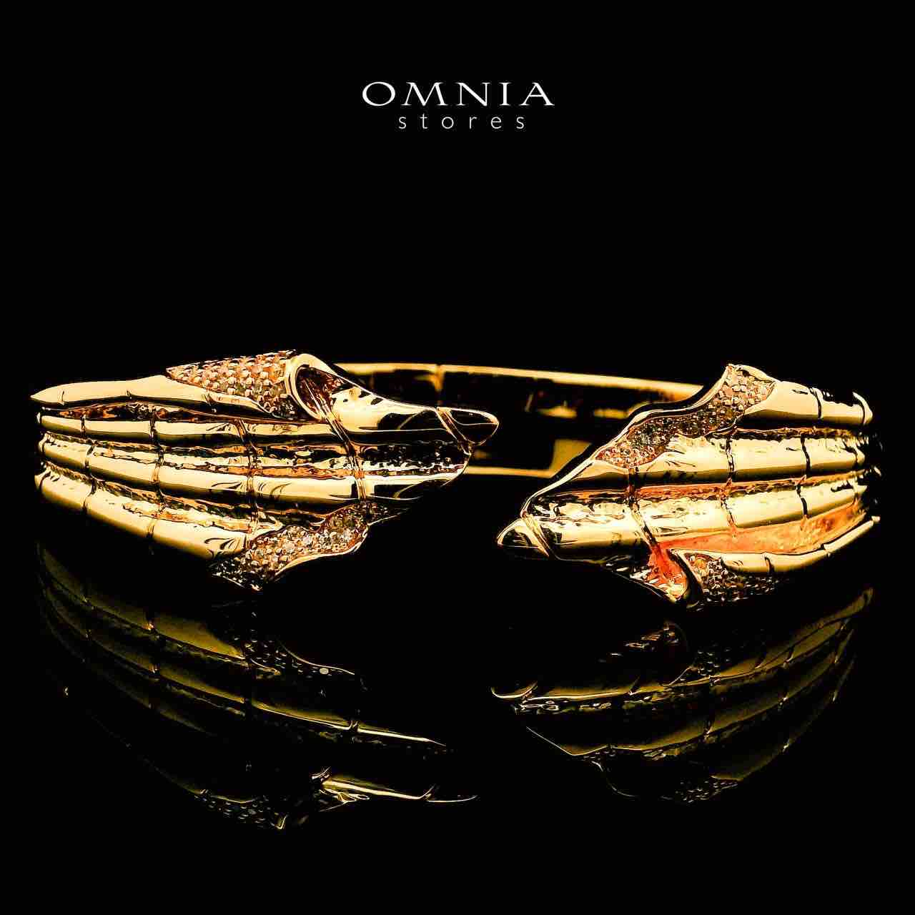 Farnaz Gold Plated Bangle in High Quality Zircon Stone in Rhodium Plated - OMNIASTORES UAE