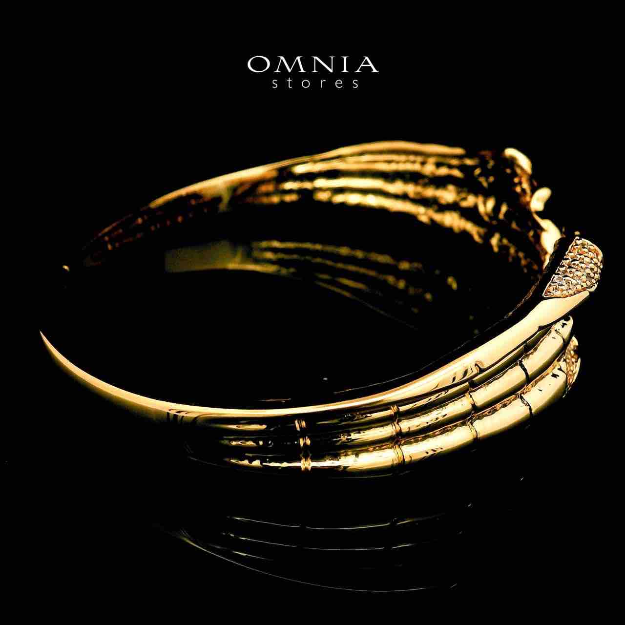 Farnaz Gold Plated Bangle in High Quality Zircon Stone in Rhodium Plated - OMNIASTORES UAE