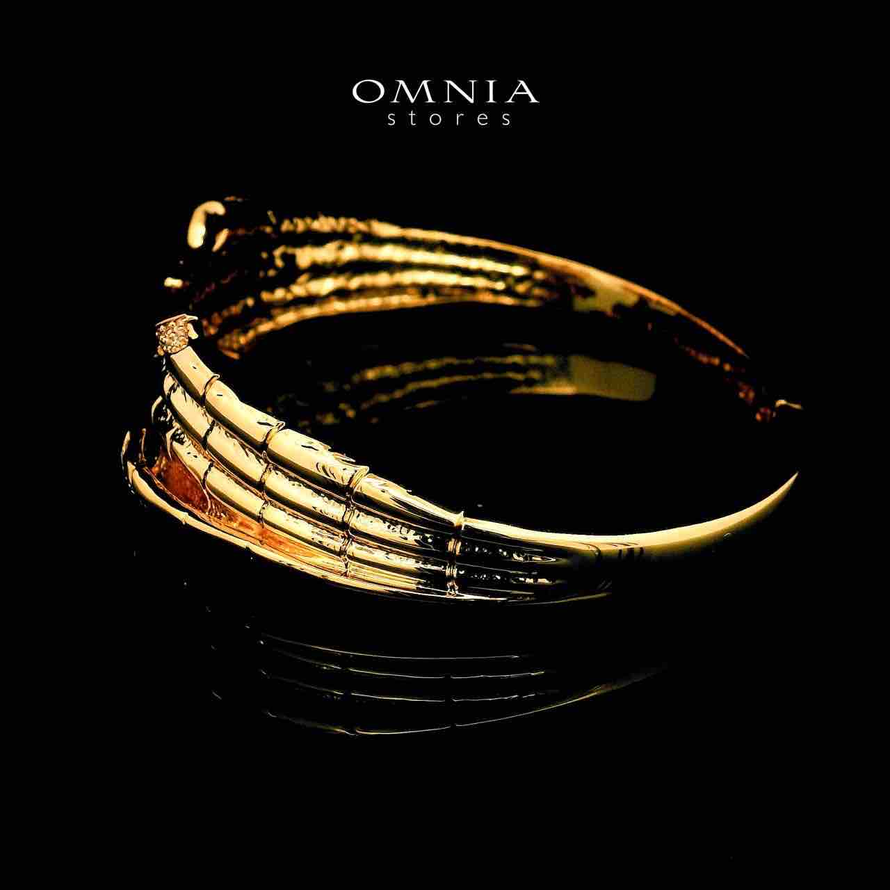 Farnaz Gold Plated Bangle in High Quality Zircon Stone in Rhodium Plated - OMNIASTORES UAE