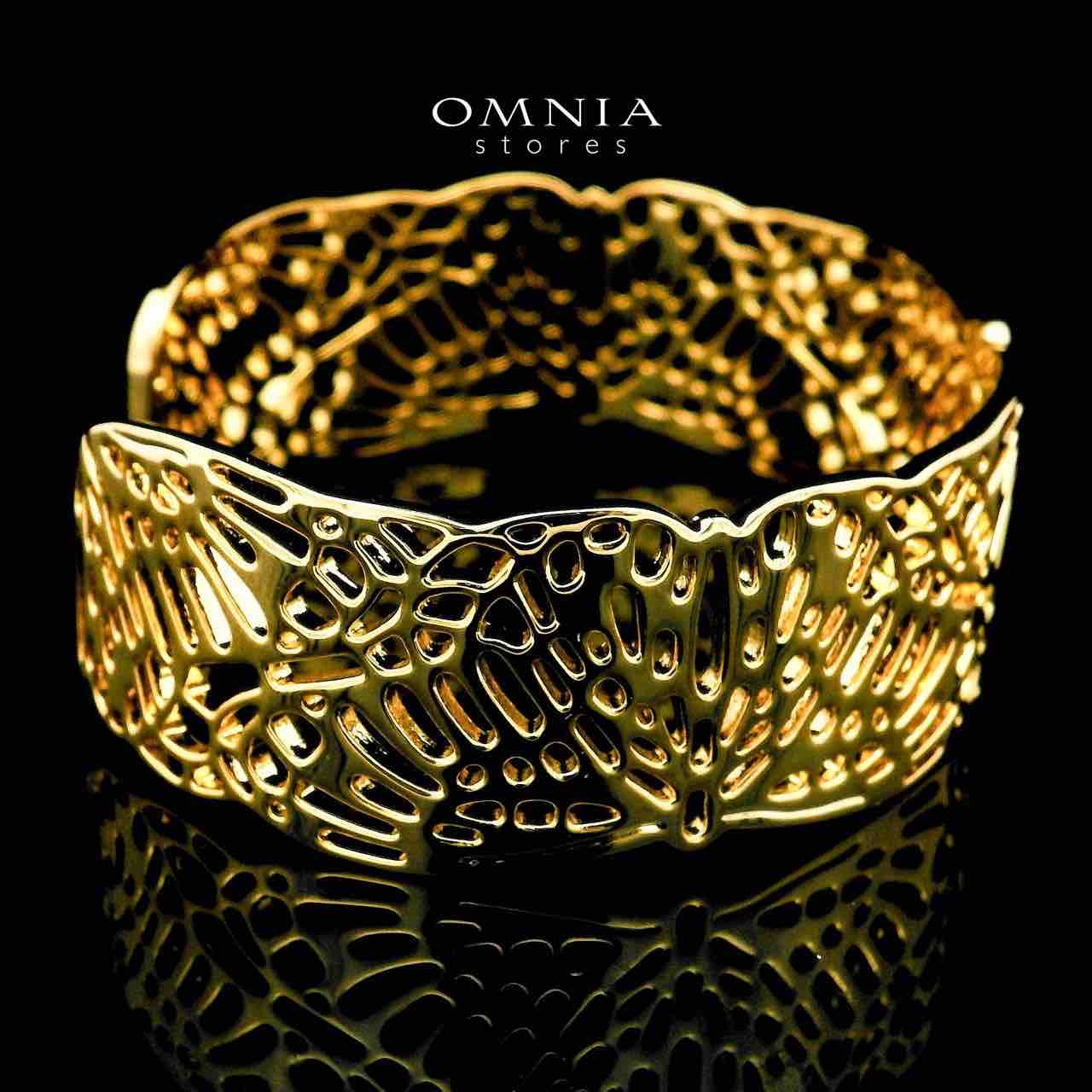 Firoozeh Gold Plated Bangle in High Quality Zircon Stone in Rhodium Plated - OMNIASTORES UAE