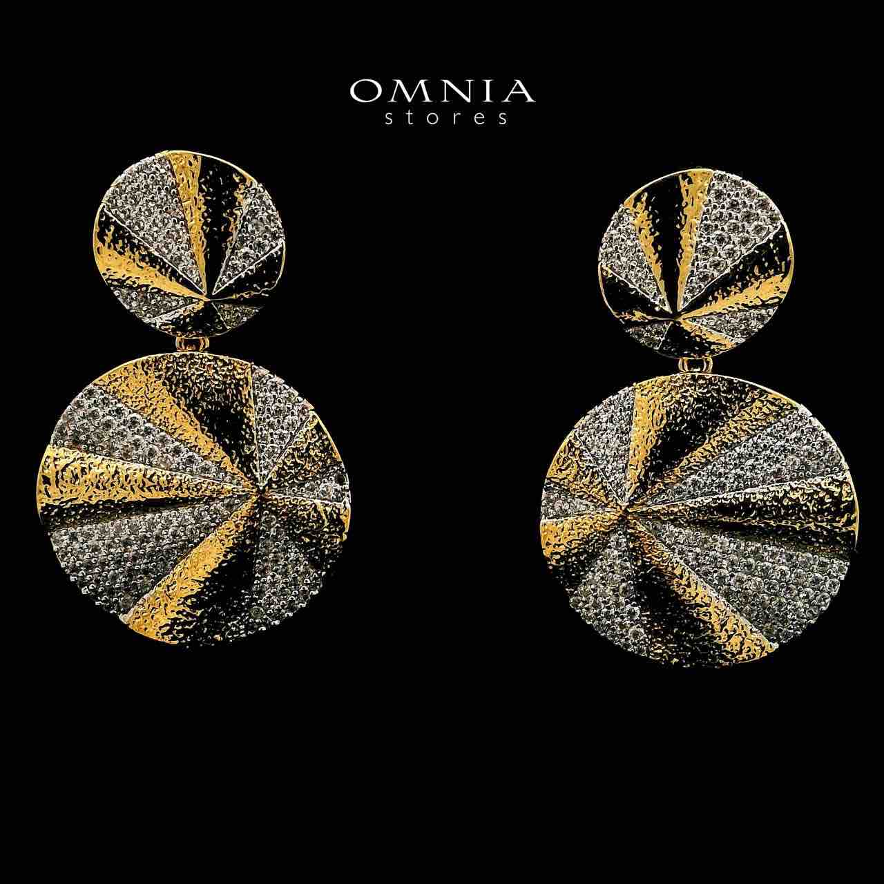 Golchehreh Gold Plated Earrings in High Quality Zircon Stone in Rhodium Plated - OMNIASTORES UAE