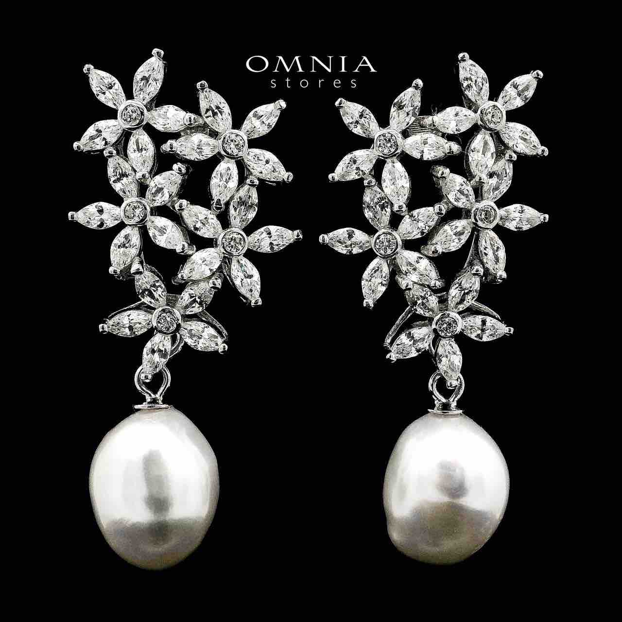 Omnia Katayoun Fresh Real Water Pearl Necklace and Earrings Set in 925 Silver Accessories With High Quality Simulated Diamonds - OMNIASTORES UAE