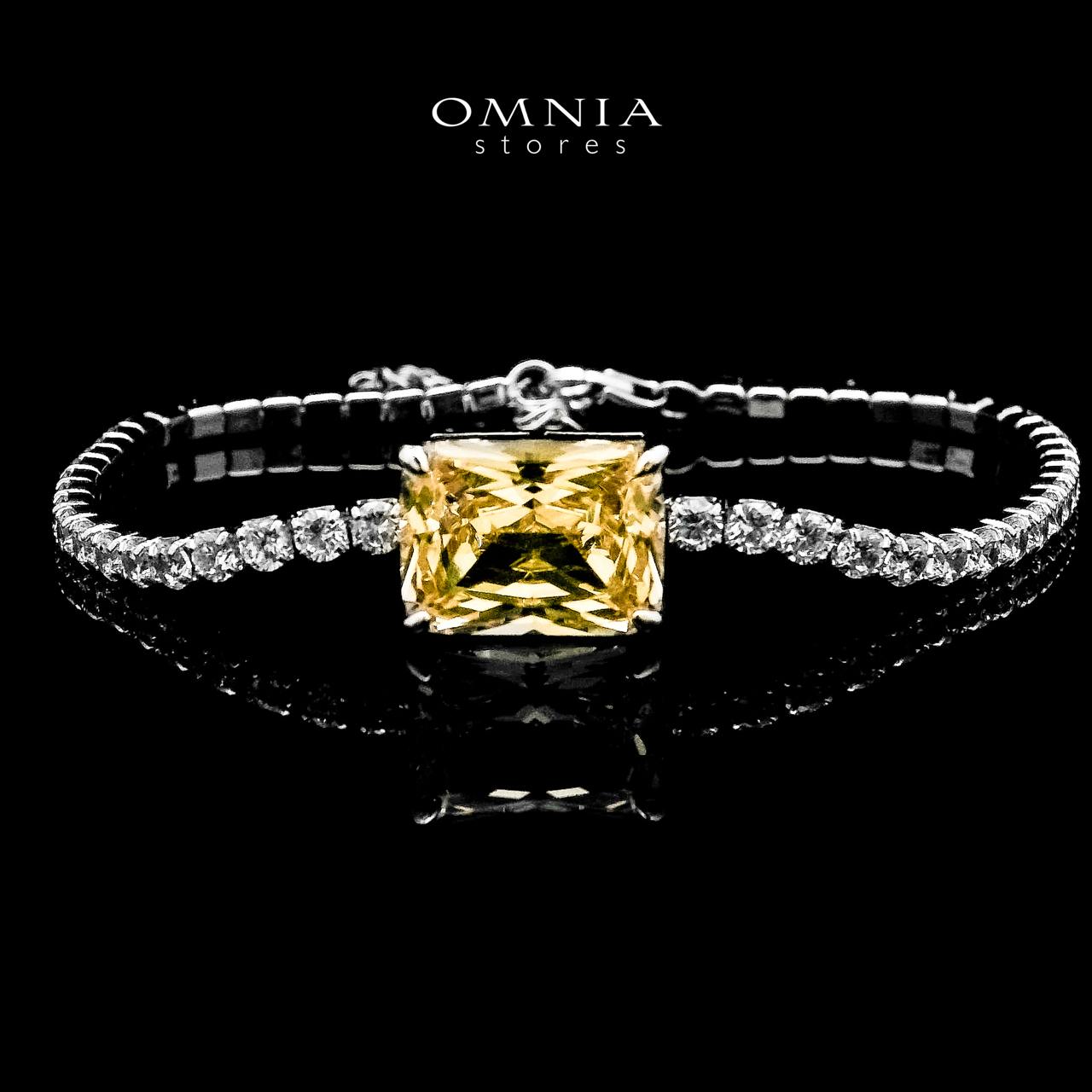 Omnia Gabrielle Yellow Bracelet In 92.5 Silver High Quality Simulated Diamonds - OMNIASTORES UAE