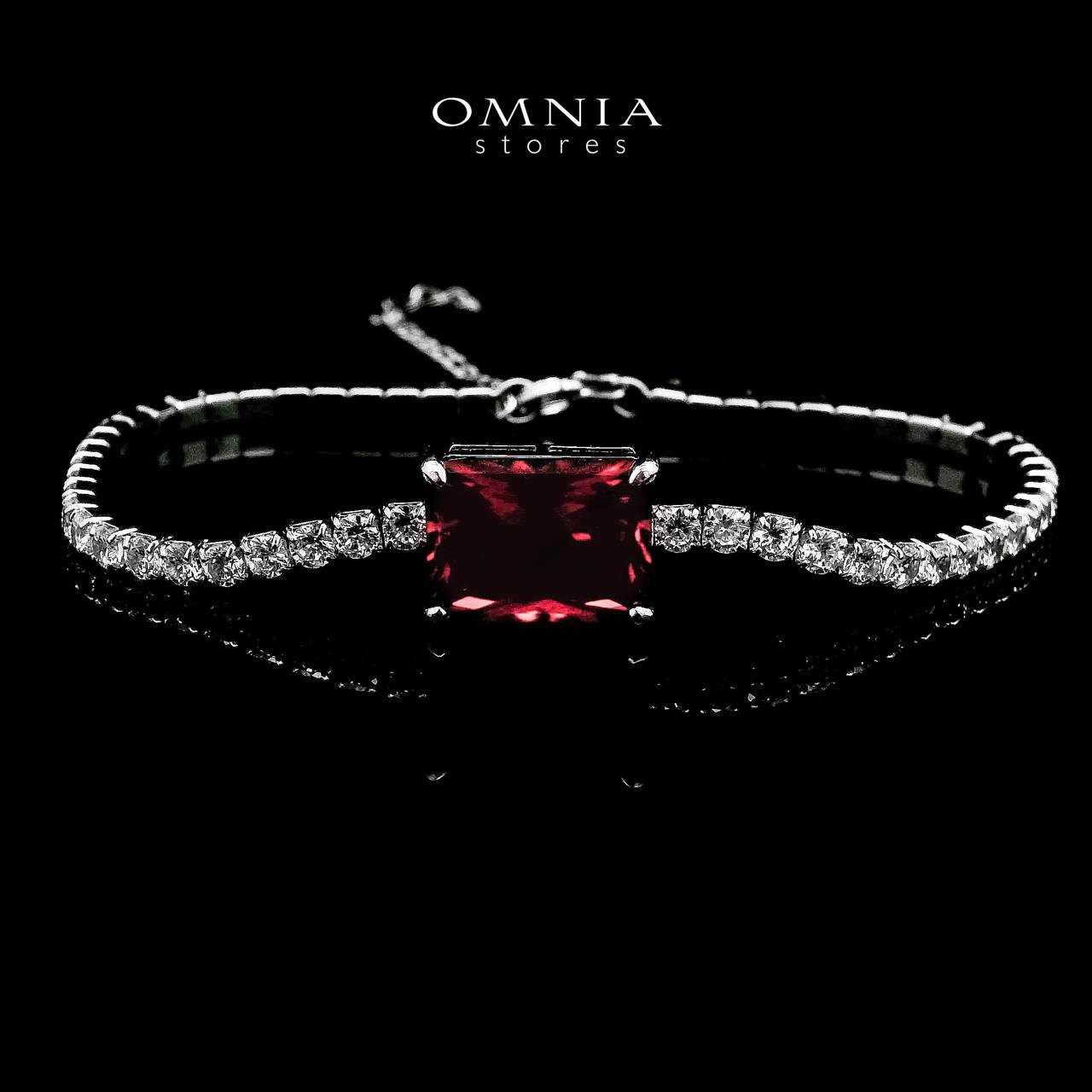 Omnia Gabrielle Red Bracelet In 92.5 Silver High Quality Simulated Diamonds - OMNIASTORES UAE