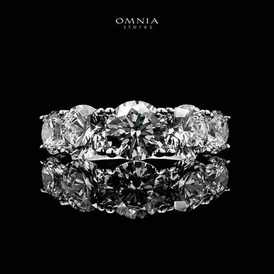 Parisa White Ring In 925 Silver High Quality Certified Lab Crafted Stones