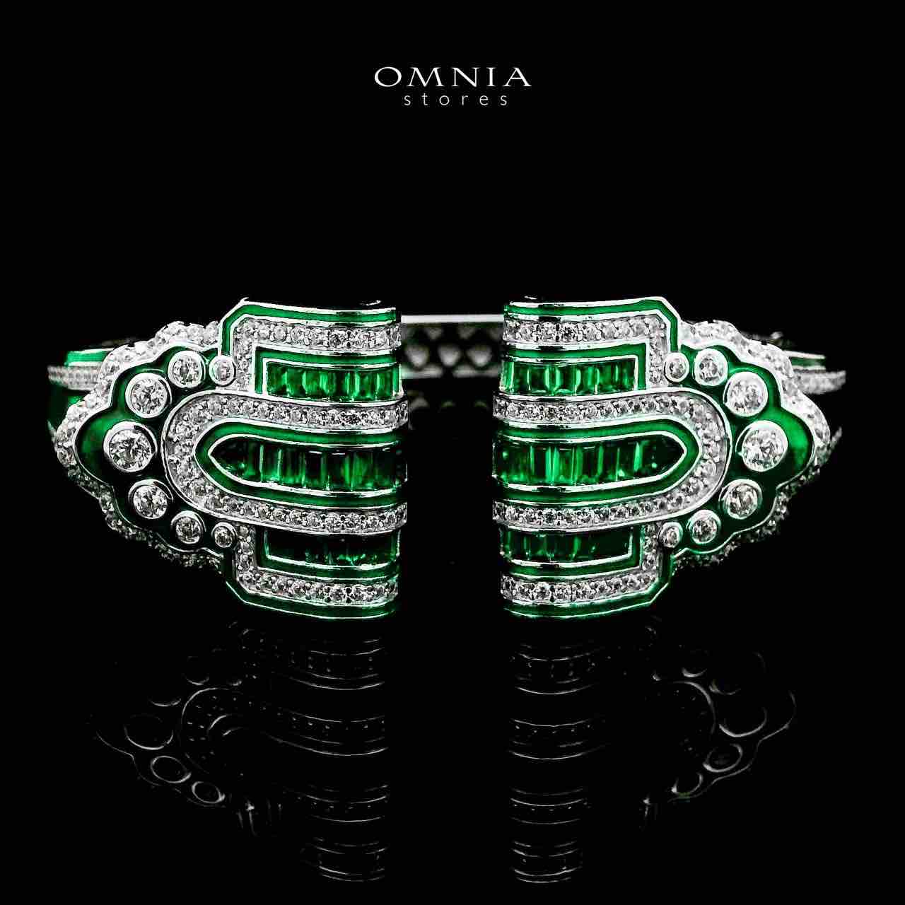 Omnia Roya Emerald Bracelet in 925 Silver with High Quality Simulated Diamonds - OMNIASTORES UAE