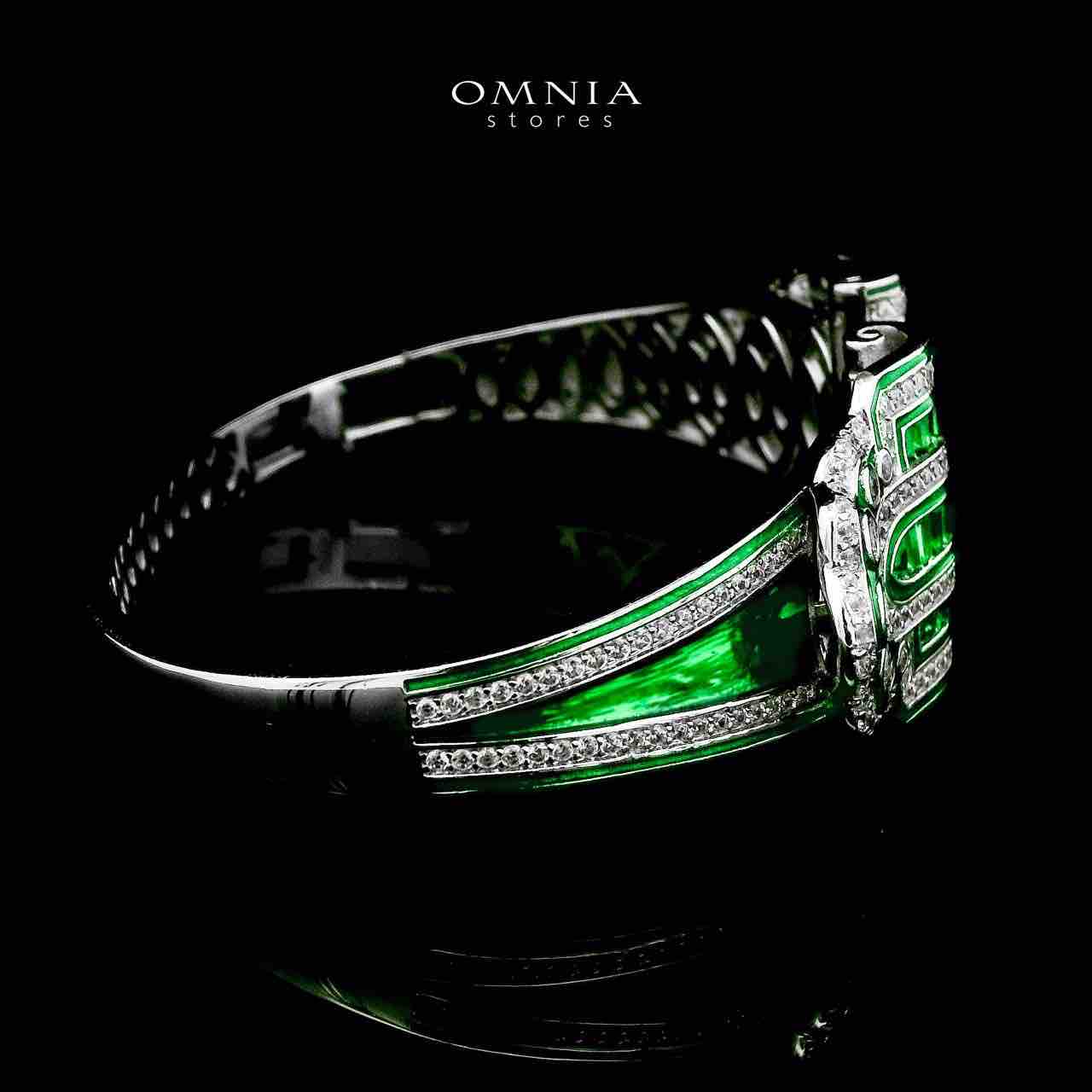 Omnia Roya Emerald Bracelet in 925 Silver with High Quality Simulated Diamonds - OMNIASTORES UAE
