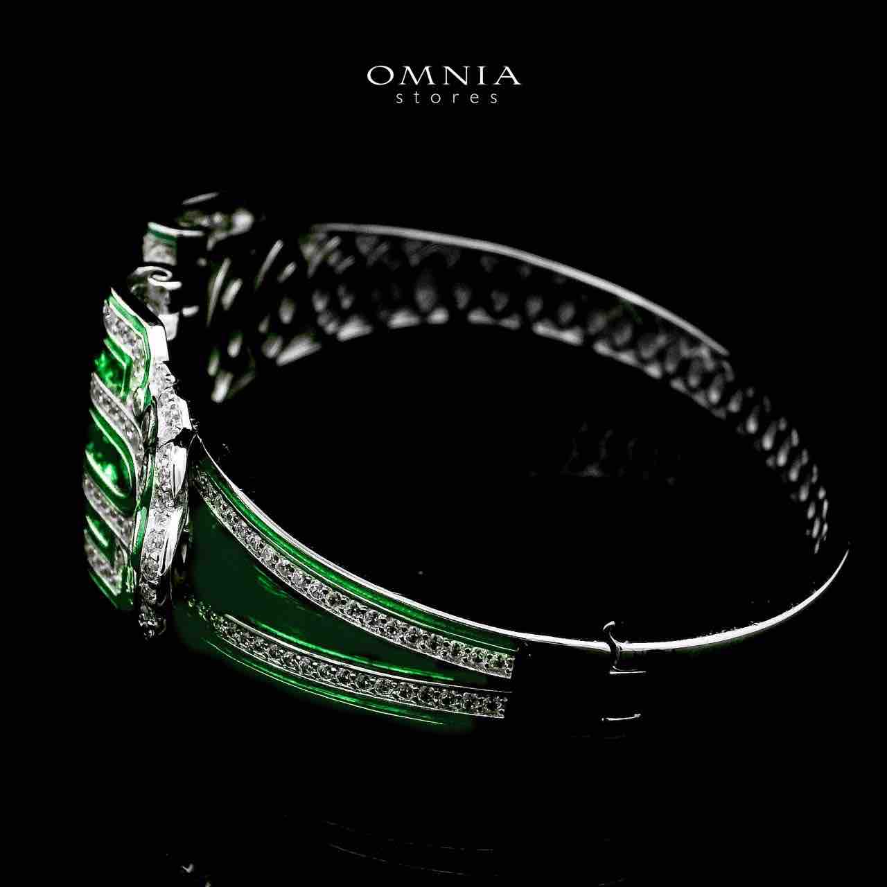 Omnia Roya Emerald Bracelet in 925 Silver with High Quality Simulated Diamonds - OMNIASTORES UAE