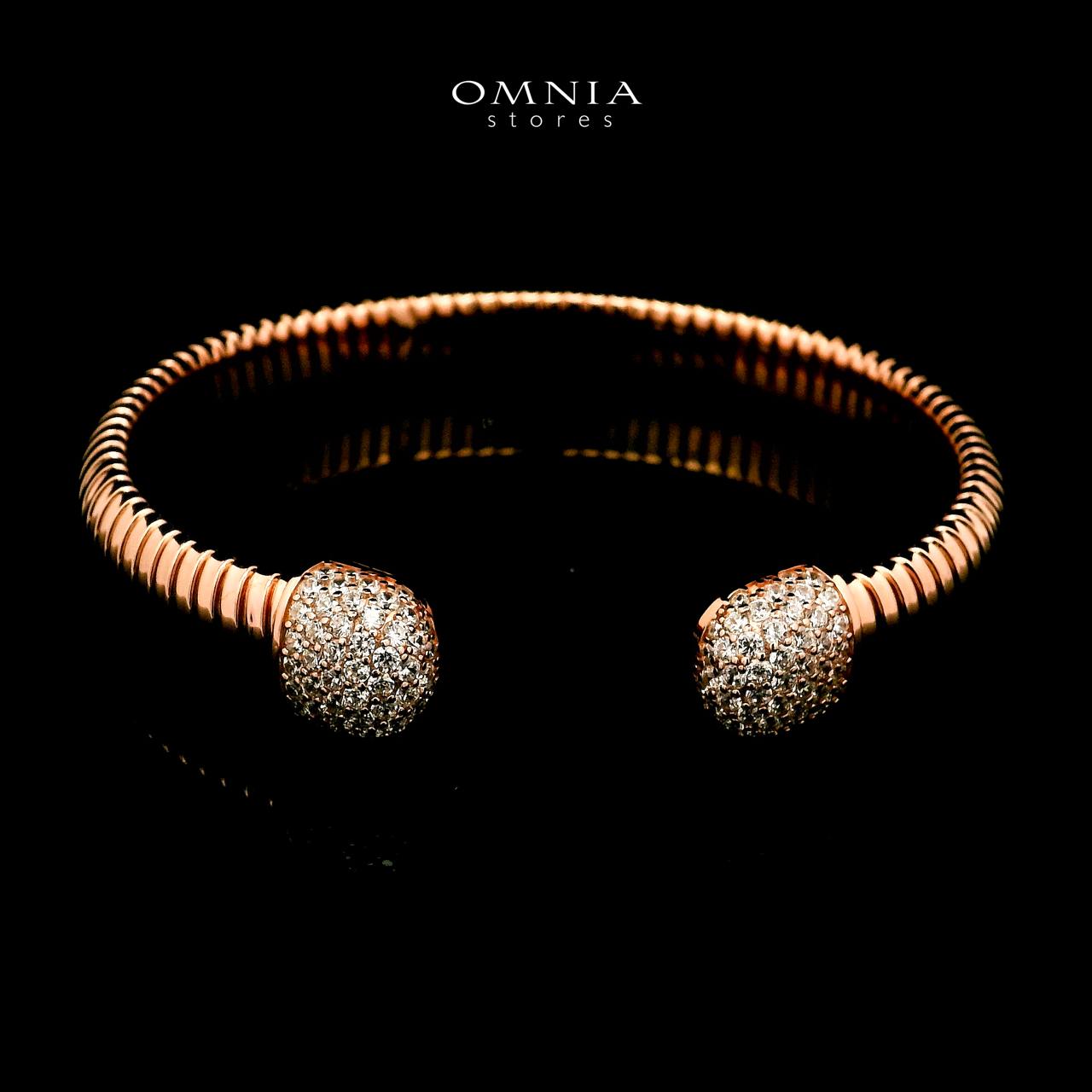 Omnia Ghida Rose Gold Bracelet in 925 Silver with High-Quality Simulated Diamonds - OMNIASTORES UAE