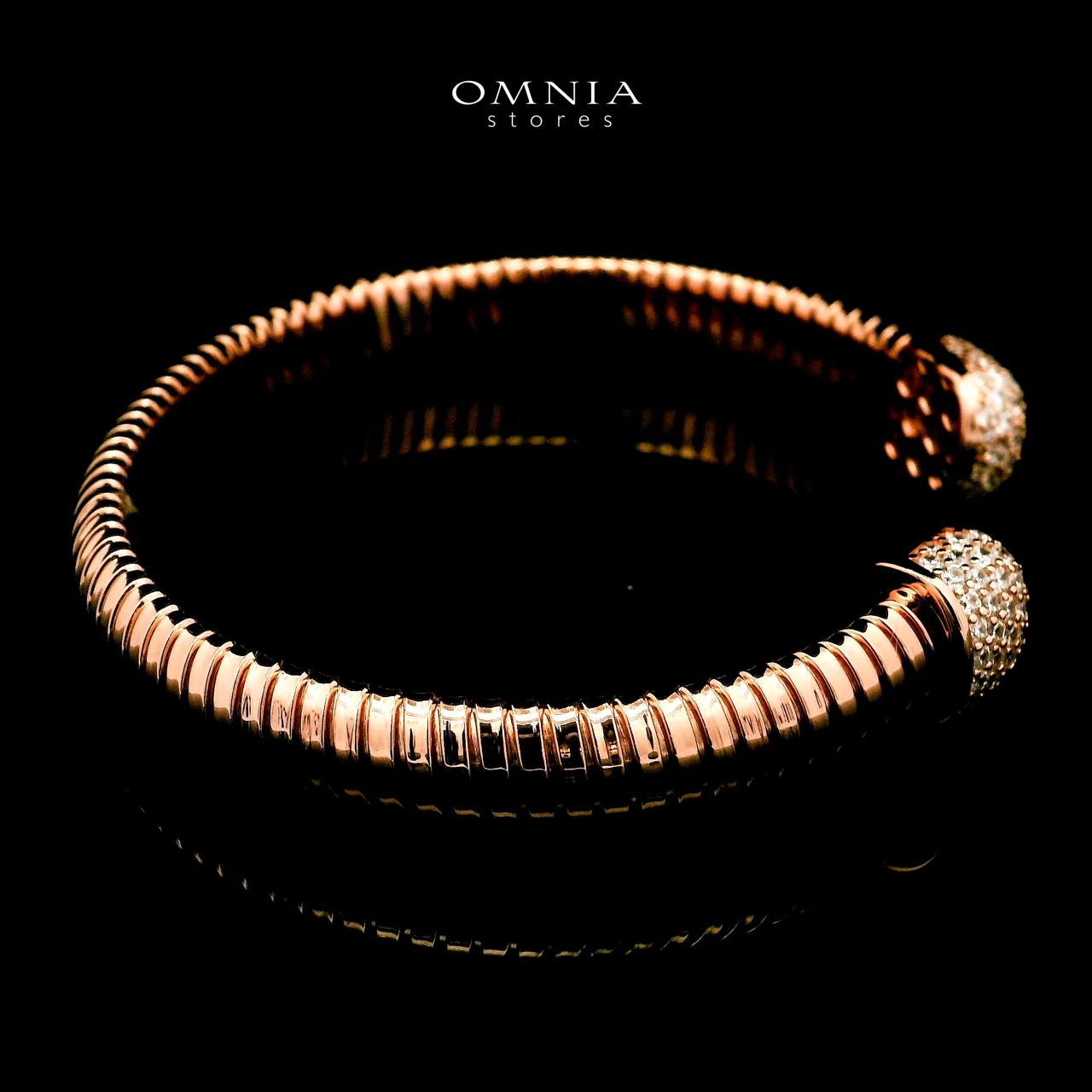 Omnia Ghida Rose Gold Bracelet in 925 Silver with High-Quality Simulated Diamonds - OMNIASTORES UAE