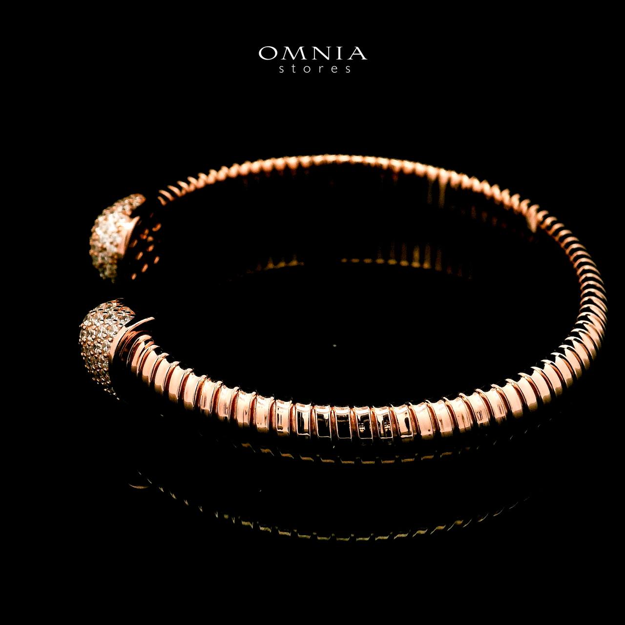 Omnia Ghida Rose Gold Bracelet in 925 Silver with High-Quality Simulated Diamonds - OMNIASTORES UAE