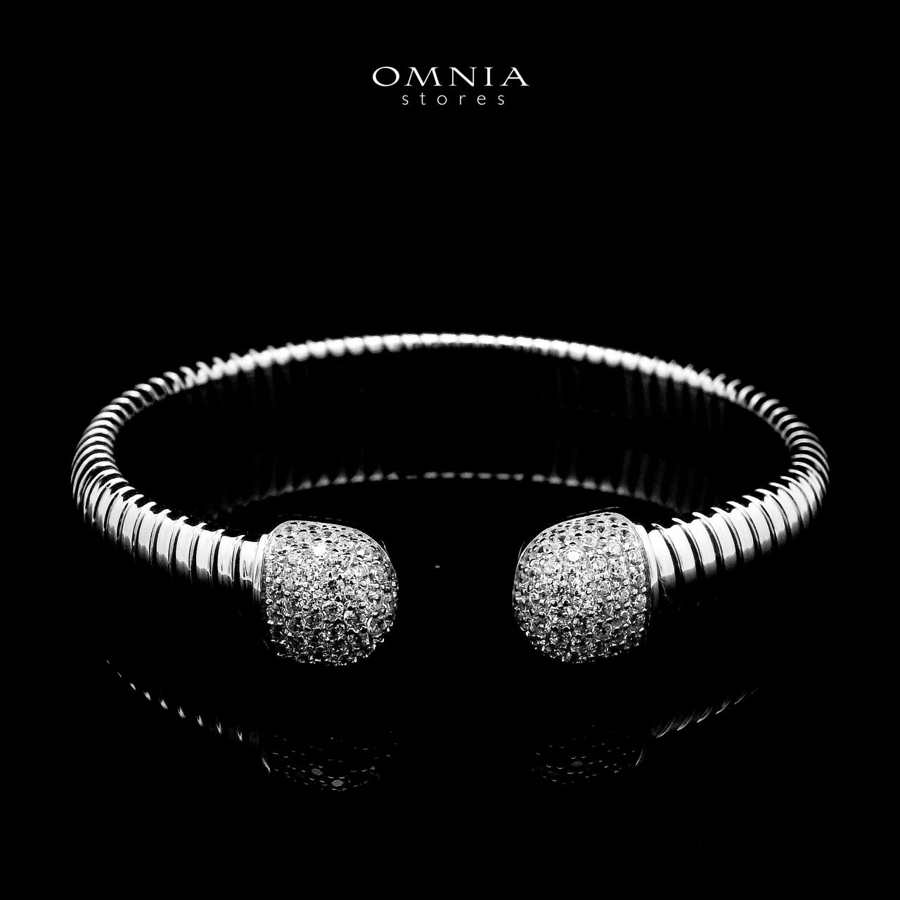 Omnia Ghida Silver Bracelet in 925 Silver with High-Quality Simulated Diamonds - OMNIASTORES UAE