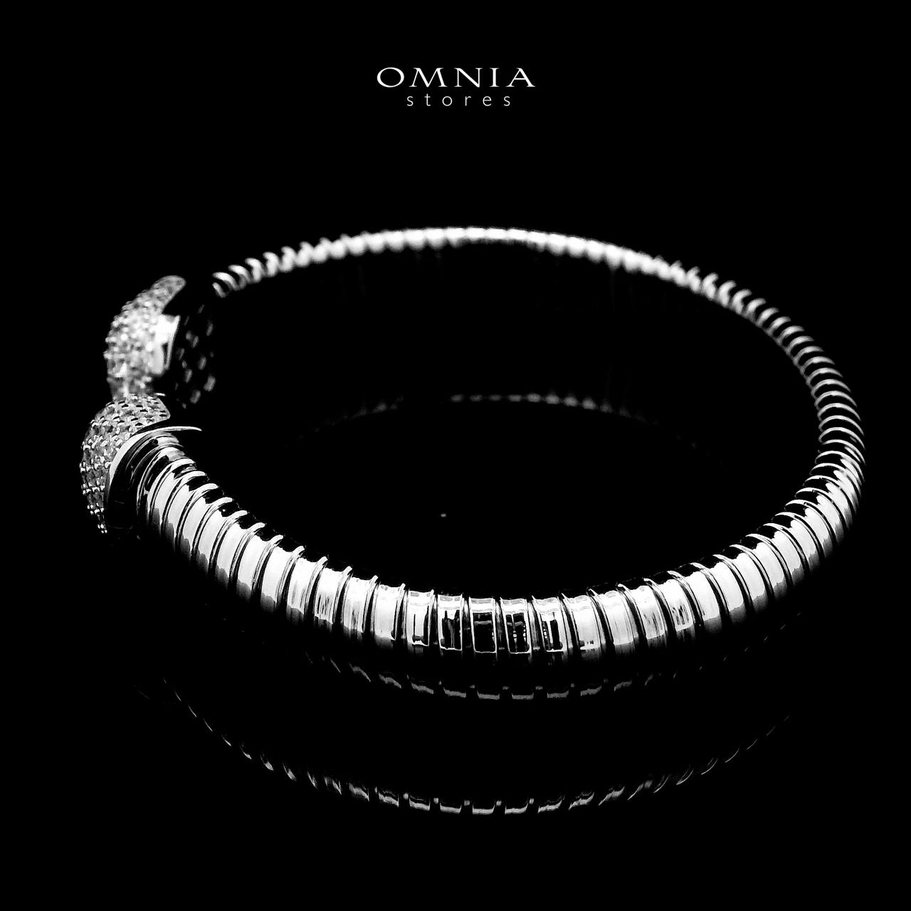 Omnia Ghida Silver Bracelet in 925 Silver with High-Quality Simulated Diamonds - OMNIASTORES UAE