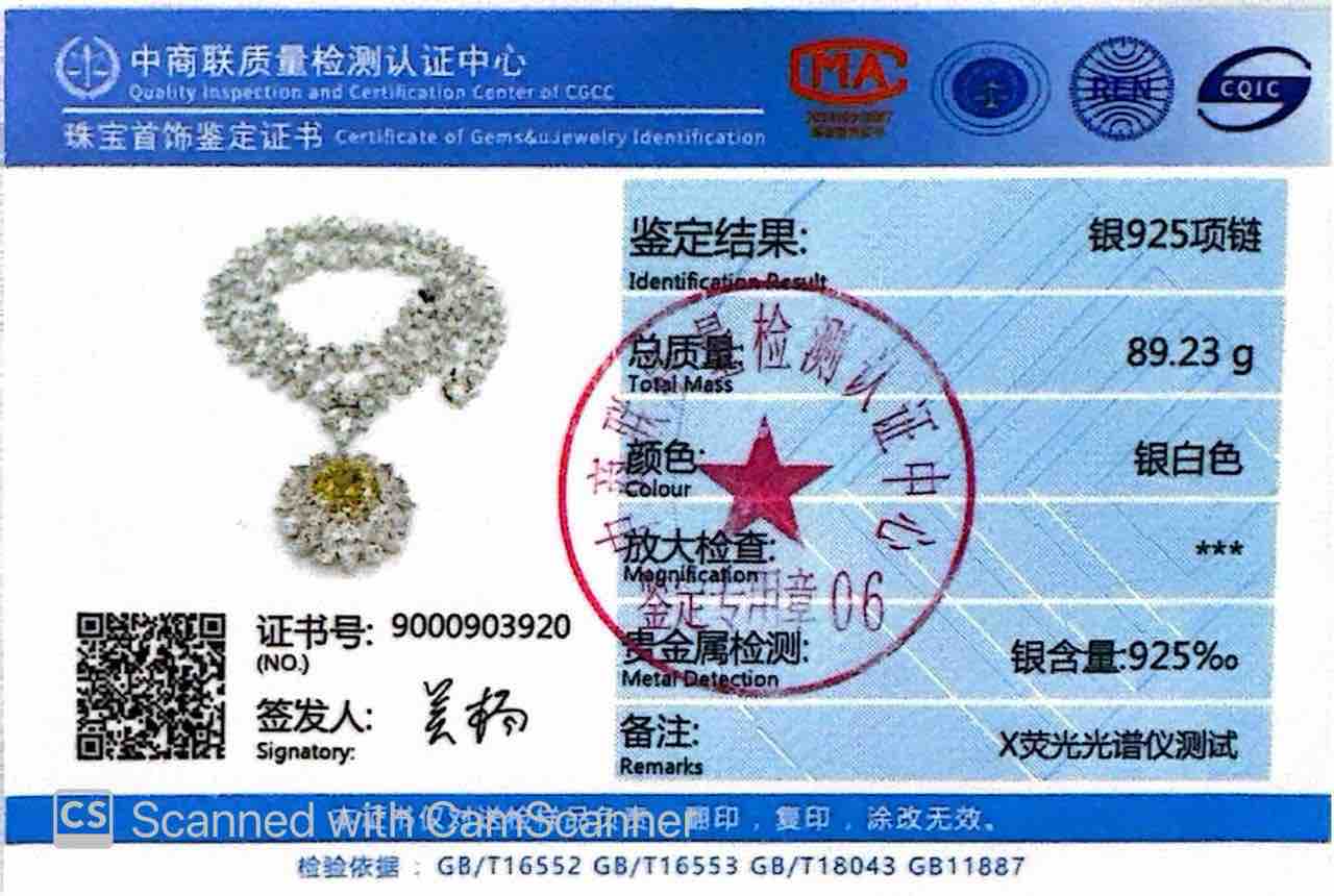 Marjan Sunflower Yellow Necklace In 925 Silver Certified High Quality Lab Grown Stones - OMNIASTORES UAE