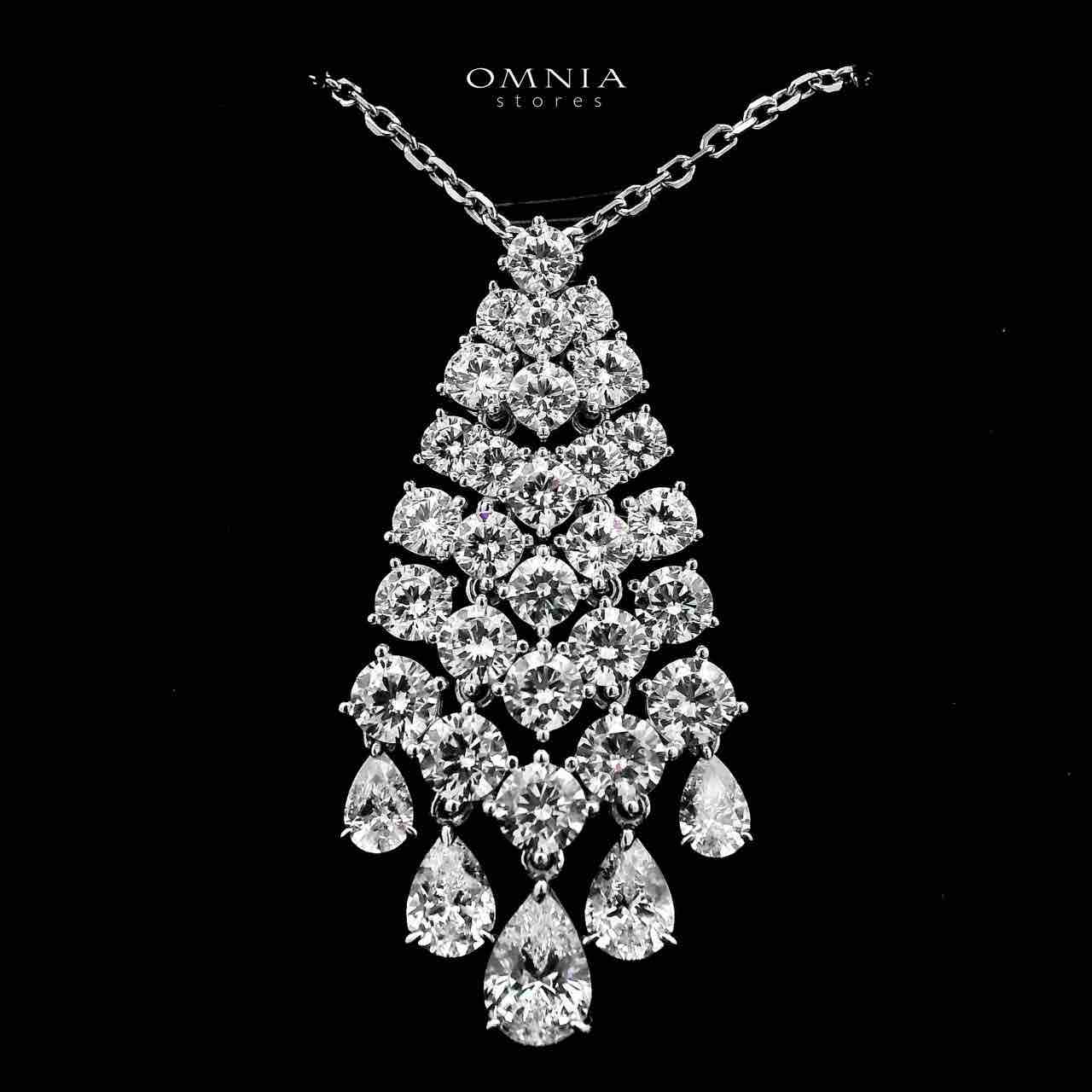 Omnia Taslima Silver Necklace In 925 Silver Certified High Quality Lab Grown Stones - OMNIASTORES UAE