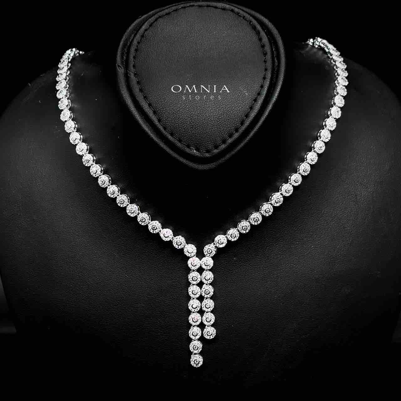 Omnia Fida White High-Quality Simulated Diamonds Rhodium Plated - OMNIASTORES UAE