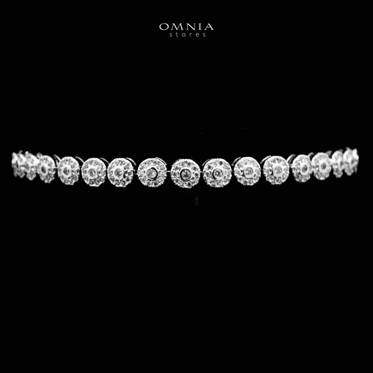 Omnia Fida White High-Quality Simulated Diamonds Rhodium Plated - OMNIASTORES UAE