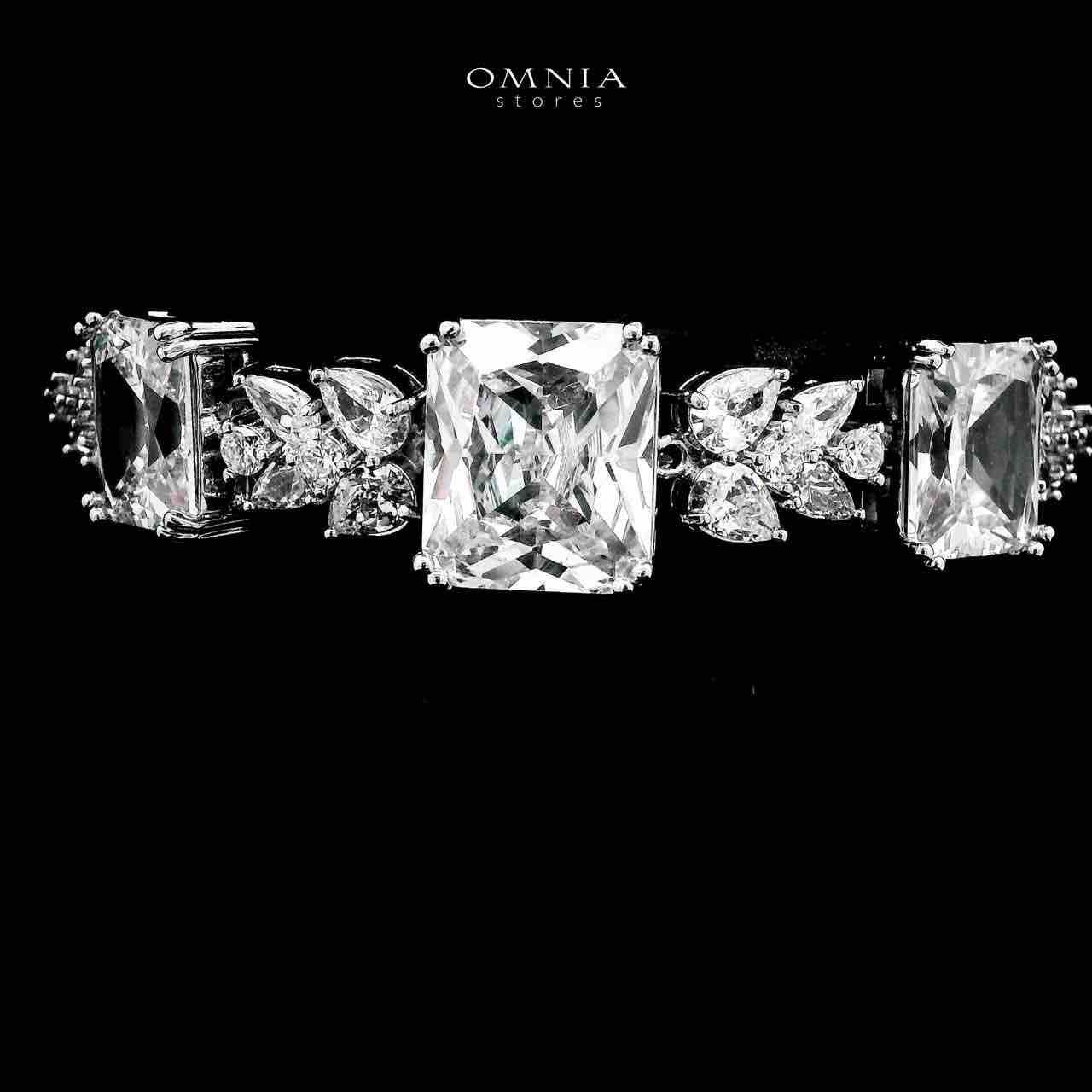 Omnia Amelia White Bridal Full Set in High Quality Simulated Diamonds - OMNIASTORES UAE