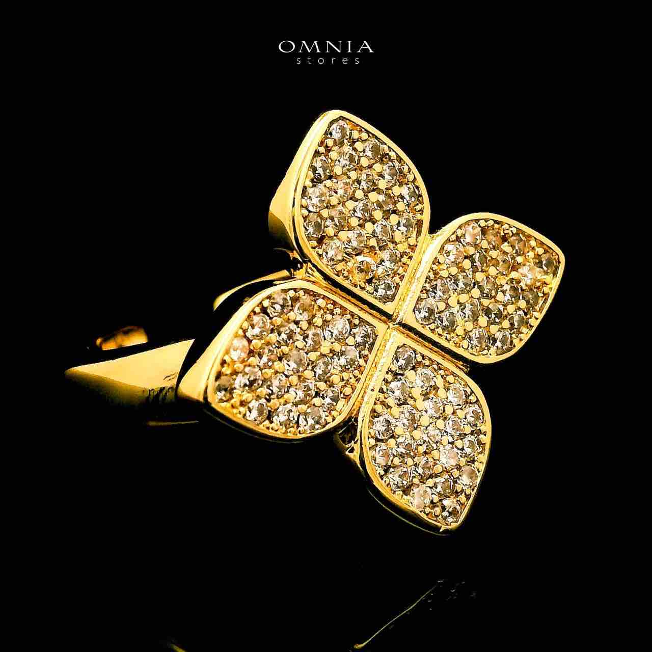 Omnia Golden Clove Black Long Chain Full Set with High-Quality Simulated Diamonds 18k Gold Plated 100cm - OMNIASTORES UAE