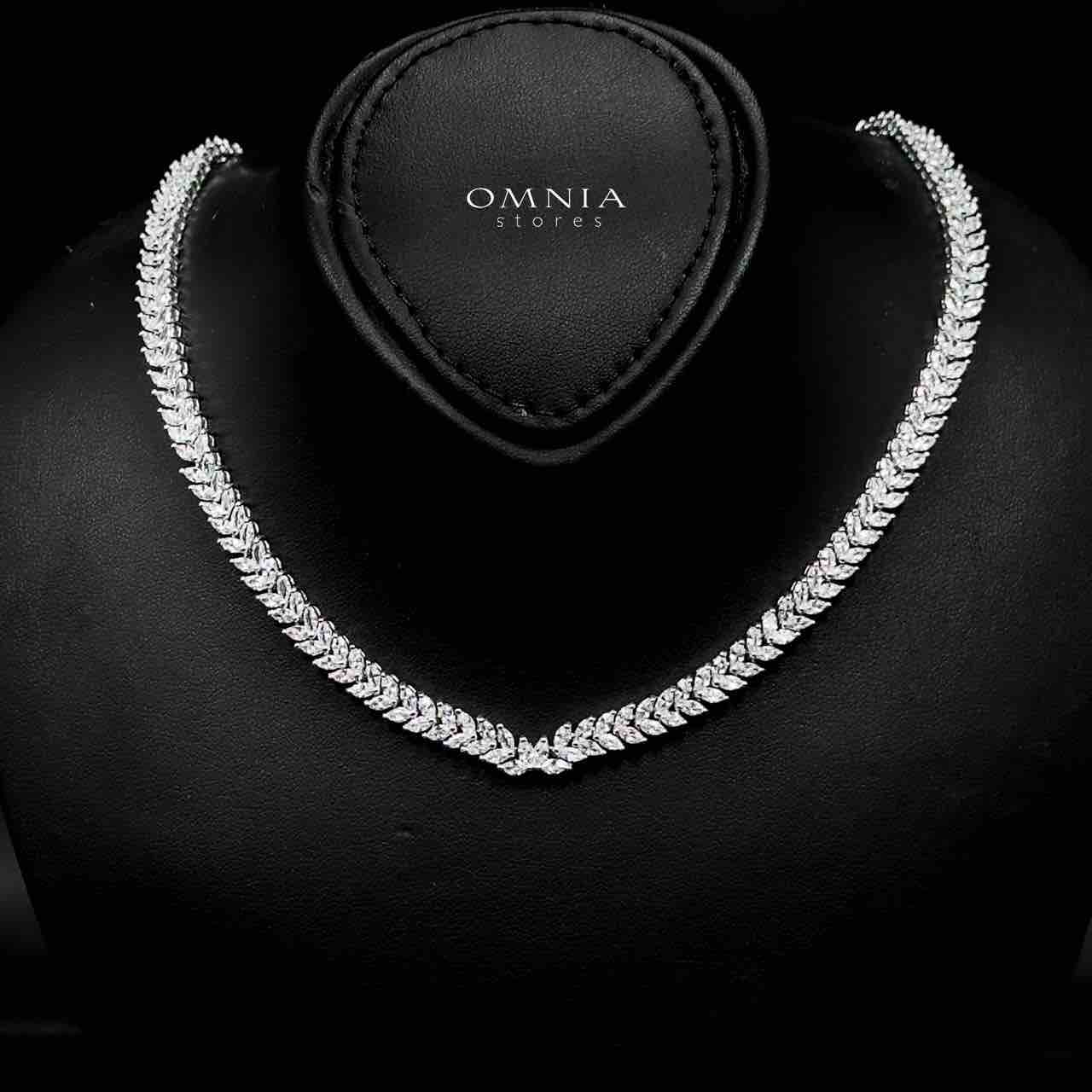 Omnia Aroosa White Bridal Full Set with High-Quality Simulated Diamonds Rhodium Plated - OMNIASTORES UAE