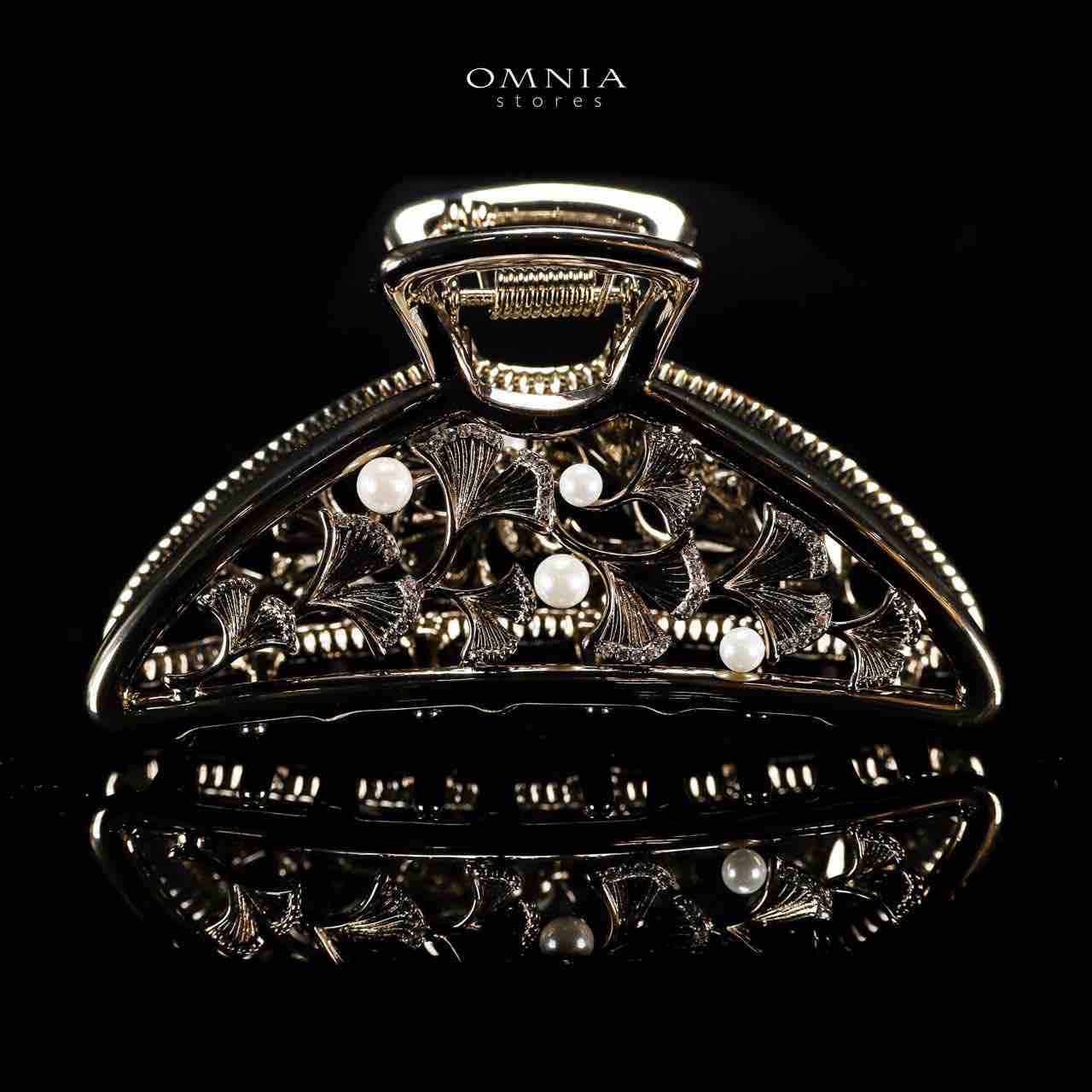 Omnia Mayar Light Gold Hair Clip in High Quality Zircon Stone In Rhodium Plated - OMNIASTORES UAE