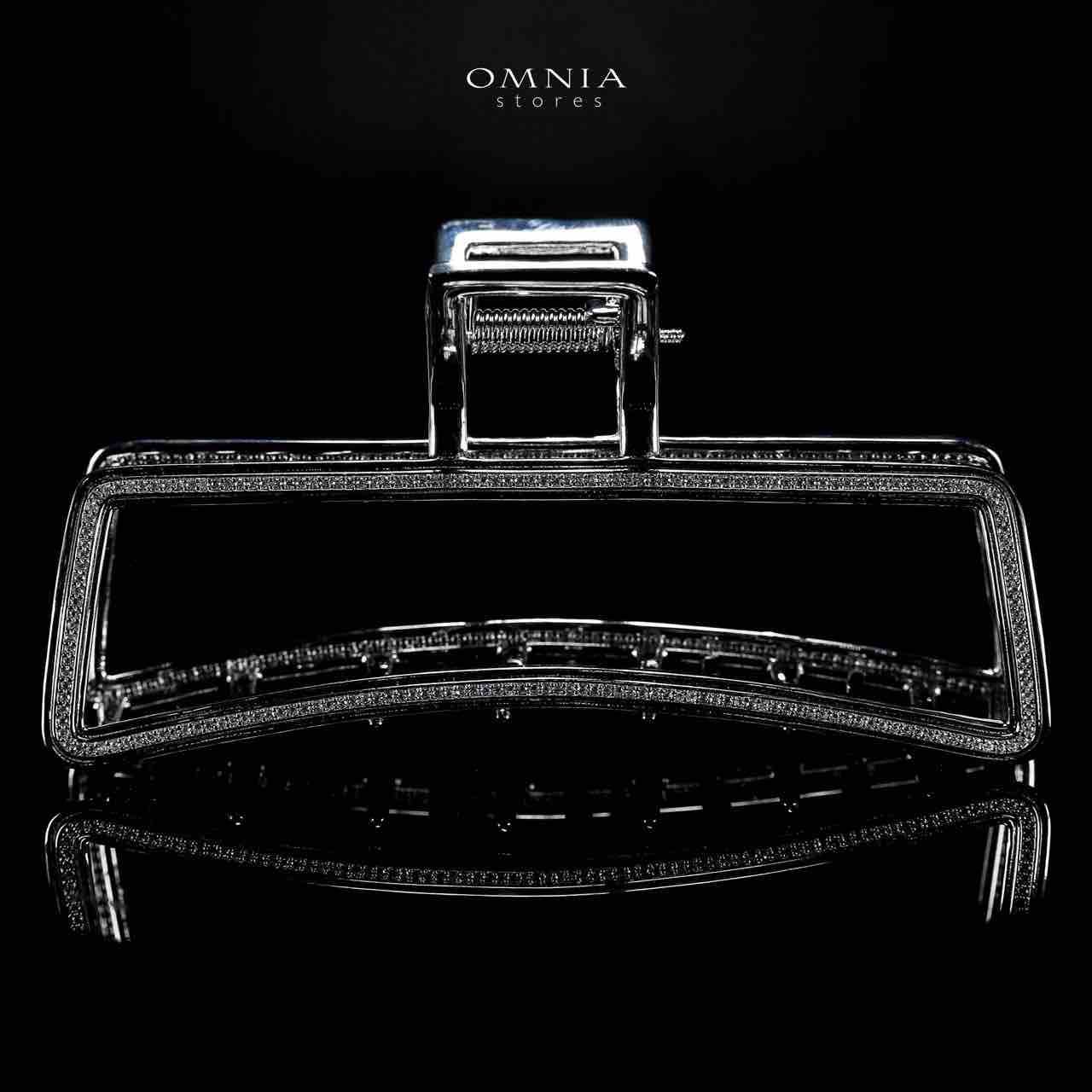 Omnia Alyanah Silver Hair Clip in High Quality Zircon Stone In Rhodium Plated - OMNIASTORES UAE