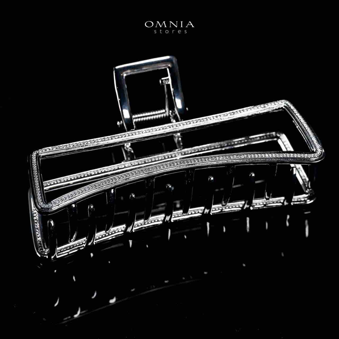 Omnia Alyanah Silver Hair Clip in High Quality Zircon Stone In Rhodium Plated - OMNIASTORES UAE