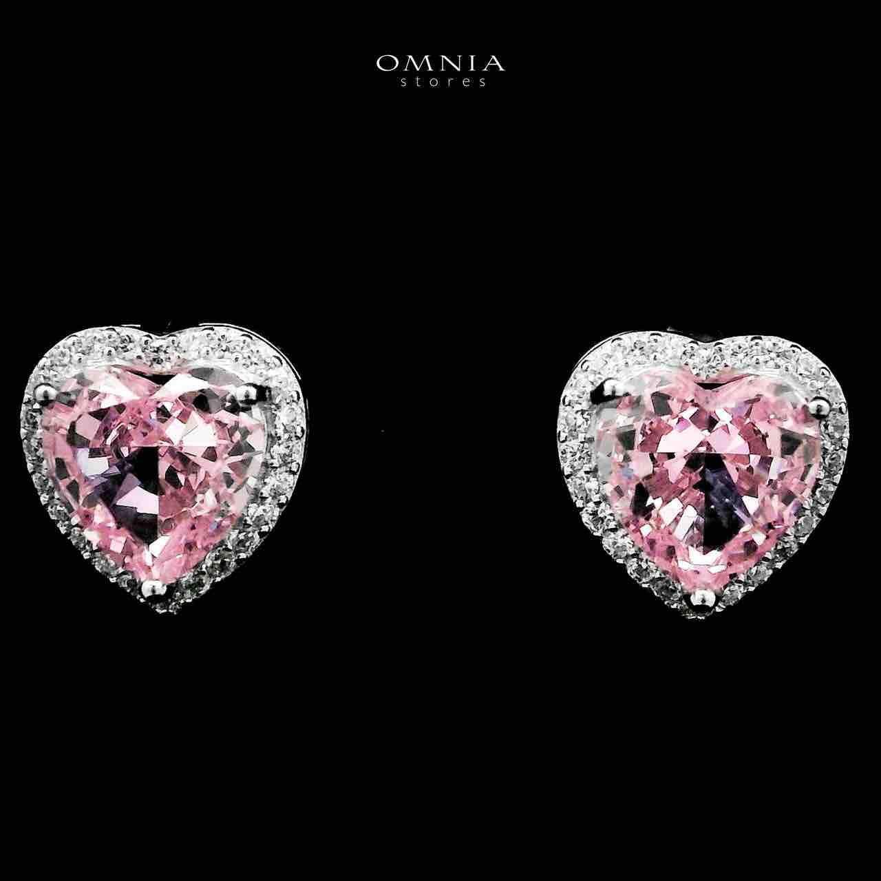 Omnia Shamail Silver Necklace and Earrings Set in 925 Silver with High-Quality Pink Ice Cut Stones - OMNIASTORES UAE