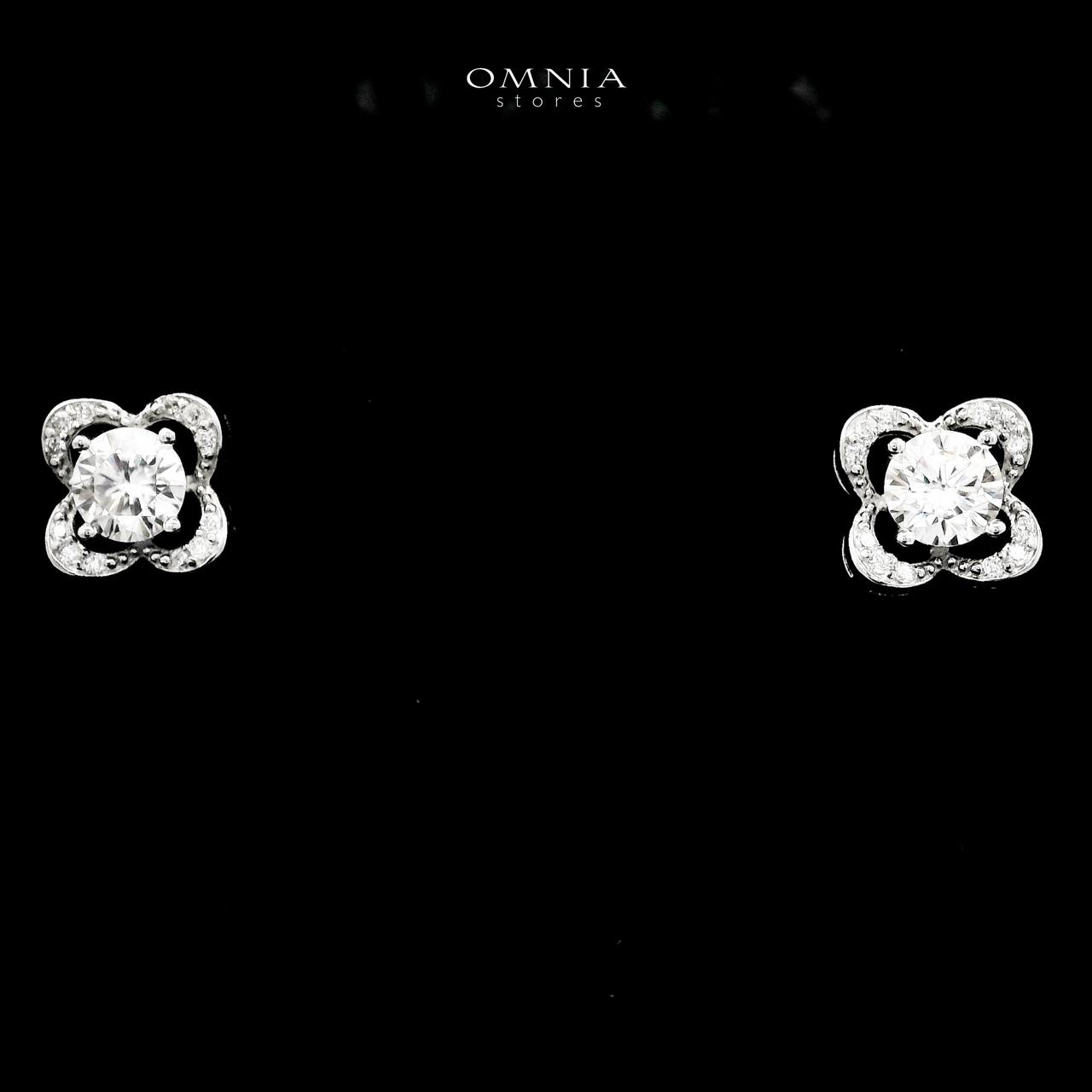Omnia Bianca Earrings in 925 Silver with High-Quality Moissanite Stones - OMNIASTORES UAE