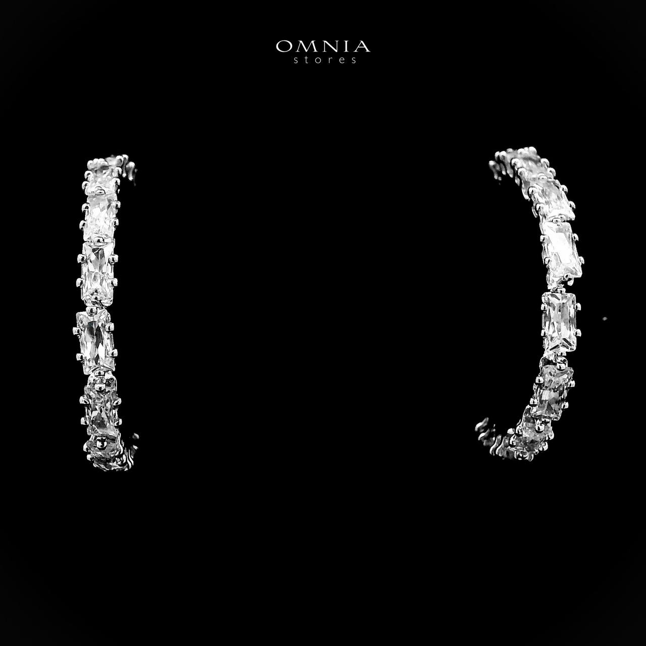 Omnia Nouriya White Earrings With Rhodium Plated In High Quality Zircon Stone - OMNIASTORES UAE