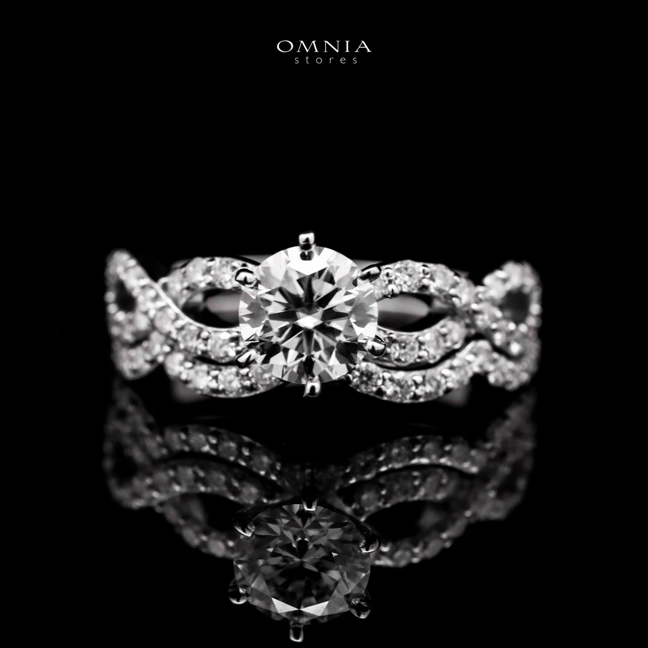 Omnia Zephira Silver Ring 925 Silver in GRA Certified High Quality White Moissanite Stone - OMNIASTORES UAE